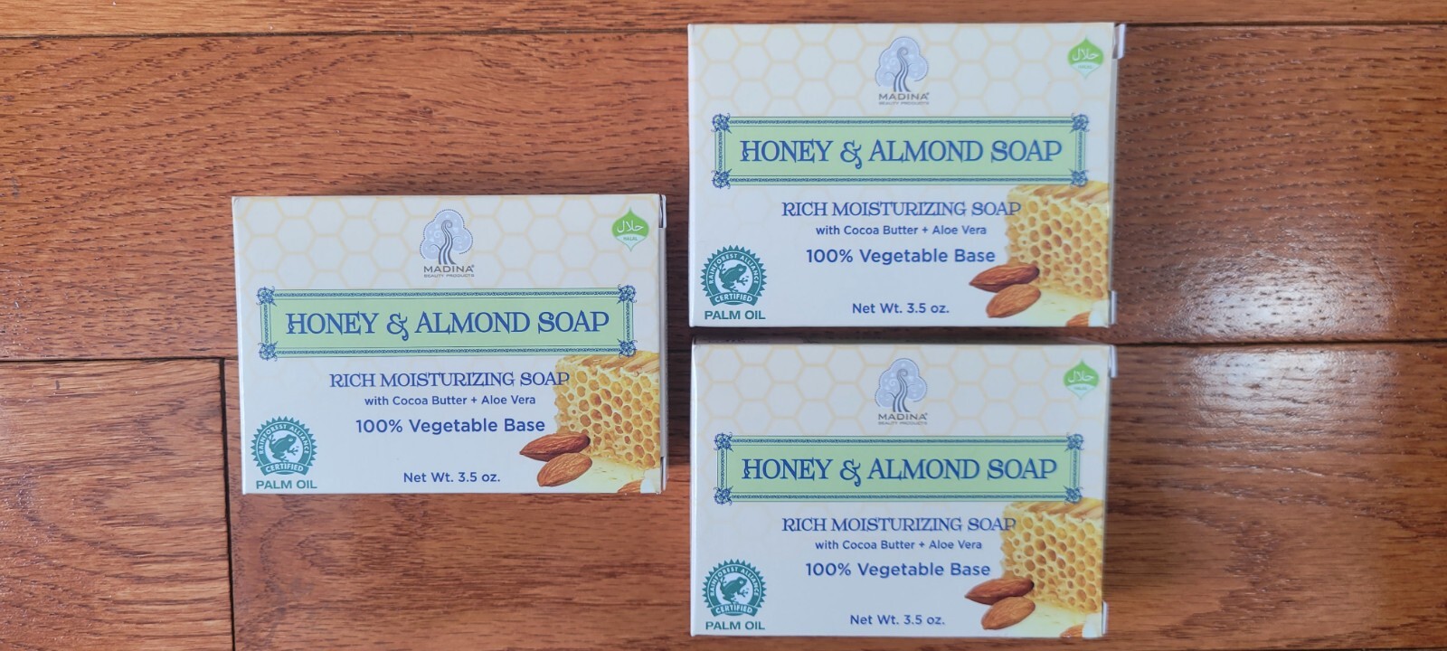 3 Pack Madina Honey & Almond Soap (With Cocoa Butter & Aloe Vera)