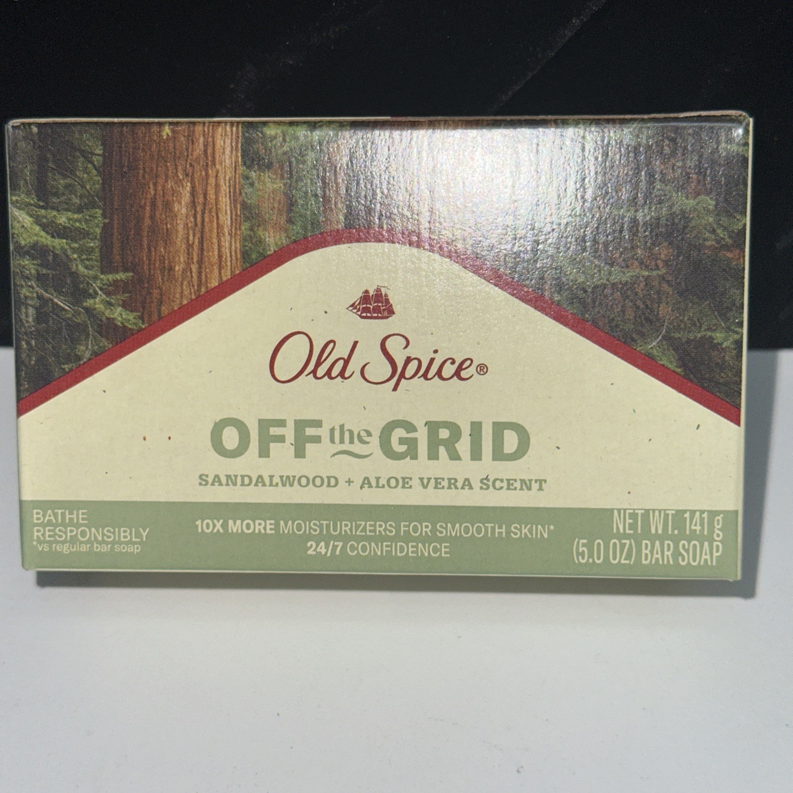 3 BARS-Old Spice OFF THE GRID Sandalwood + Aloe Vera Scent Bar Soap 5 oz. ea