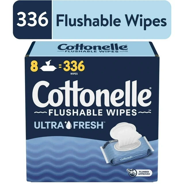 Cottonelle Ultra Fresh Flushable Wipes, 8 Flip-Top Packs