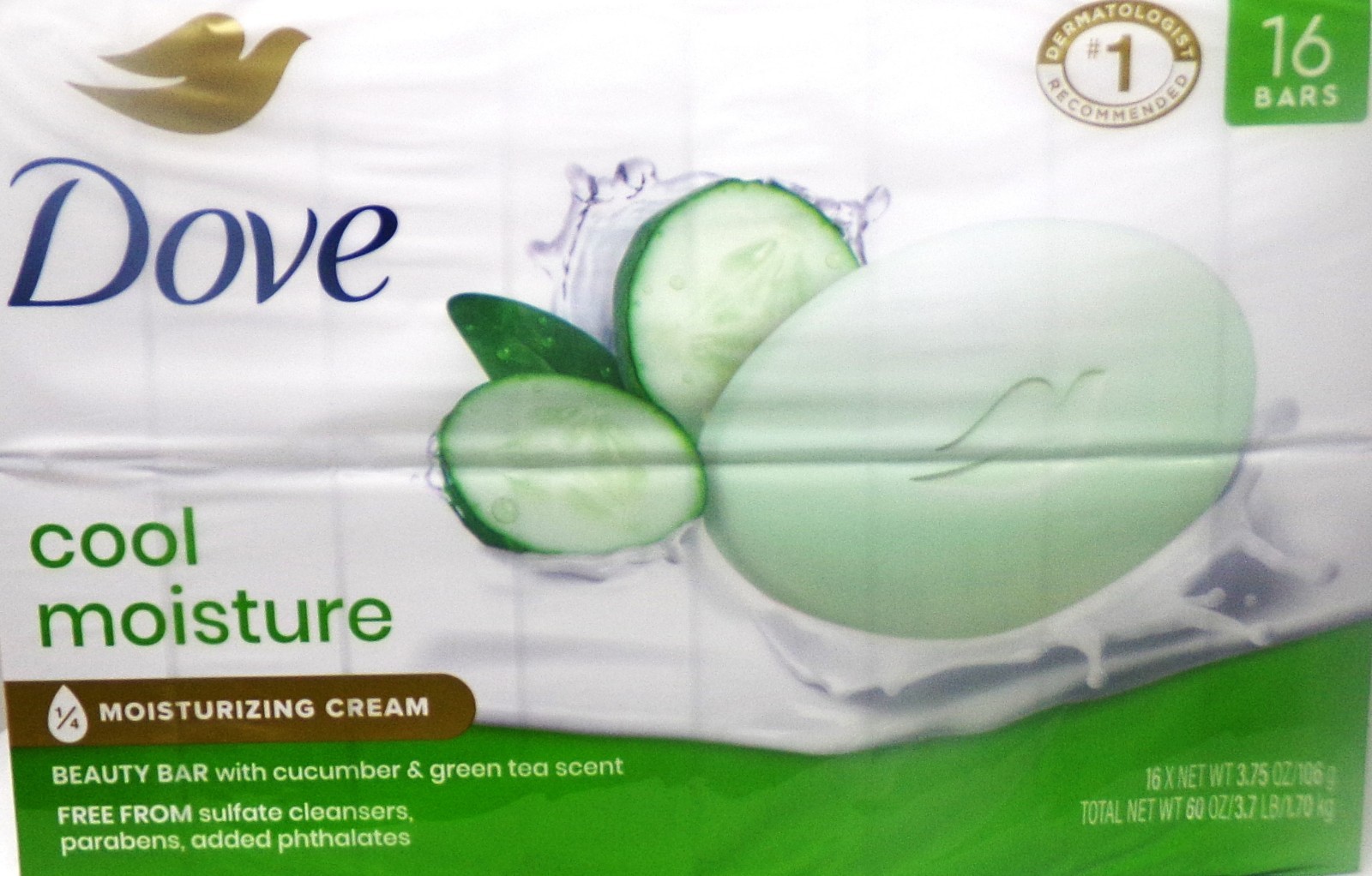 Dove Go Fresh Beauty Bar, Cool Moisture, 3.75 oz., 16 ct. *SKU25-3*