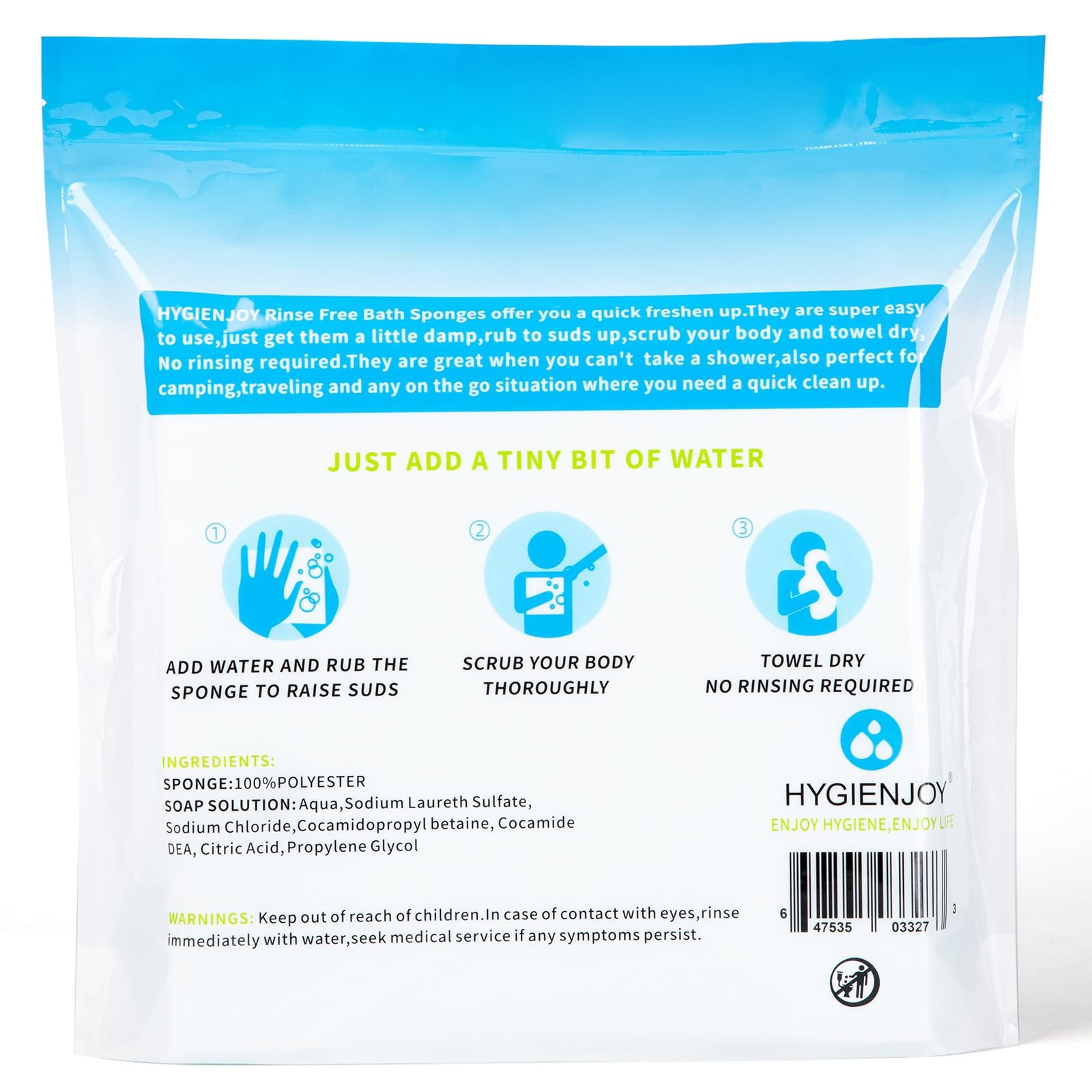 -21% Larger,No Rinse Bathing Wipes for Adults-Rinse Free Bath Sponges,Soap