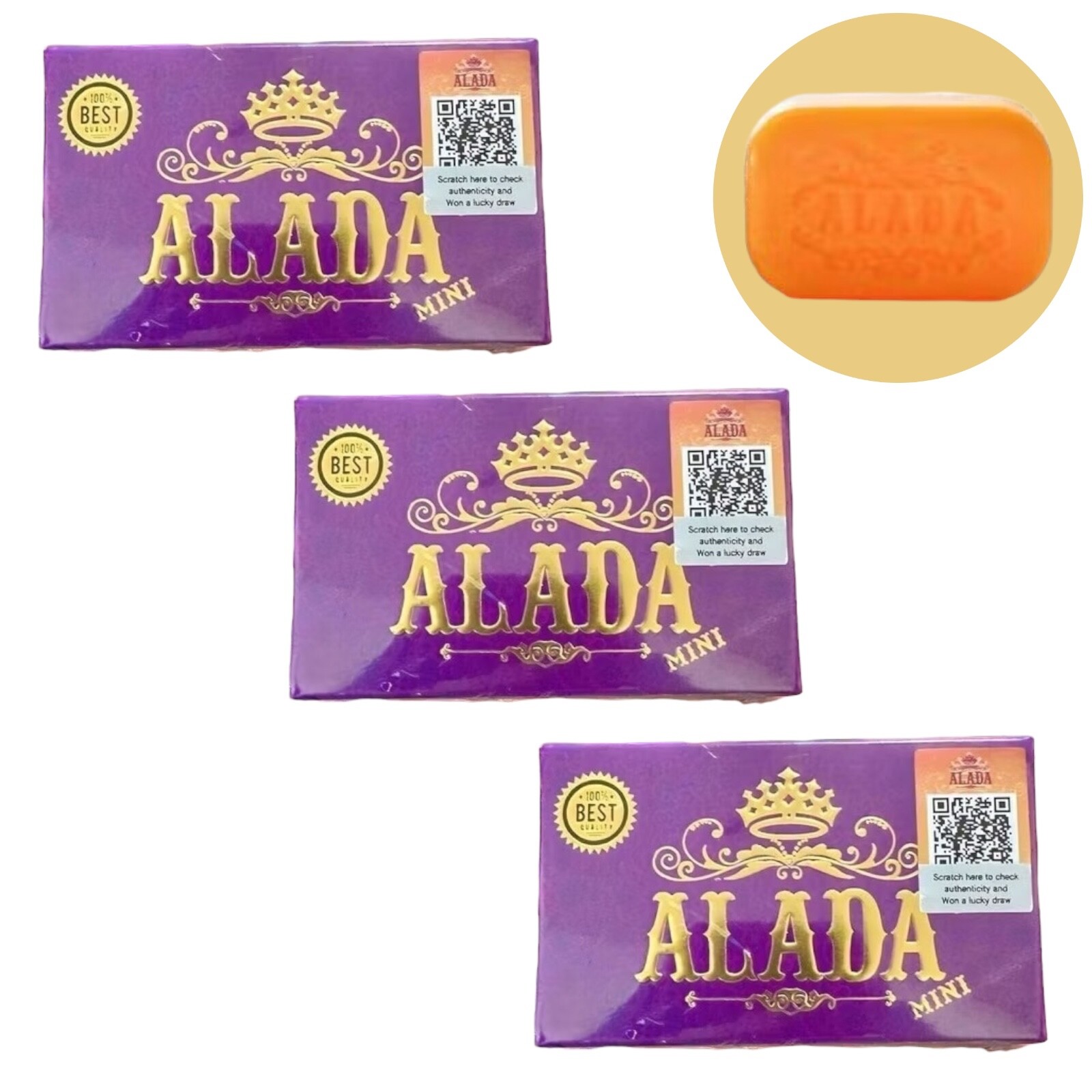 ALADA Whitening Soap Face Body Natural Brightening 3x160g Reduce Acne Dead Skin