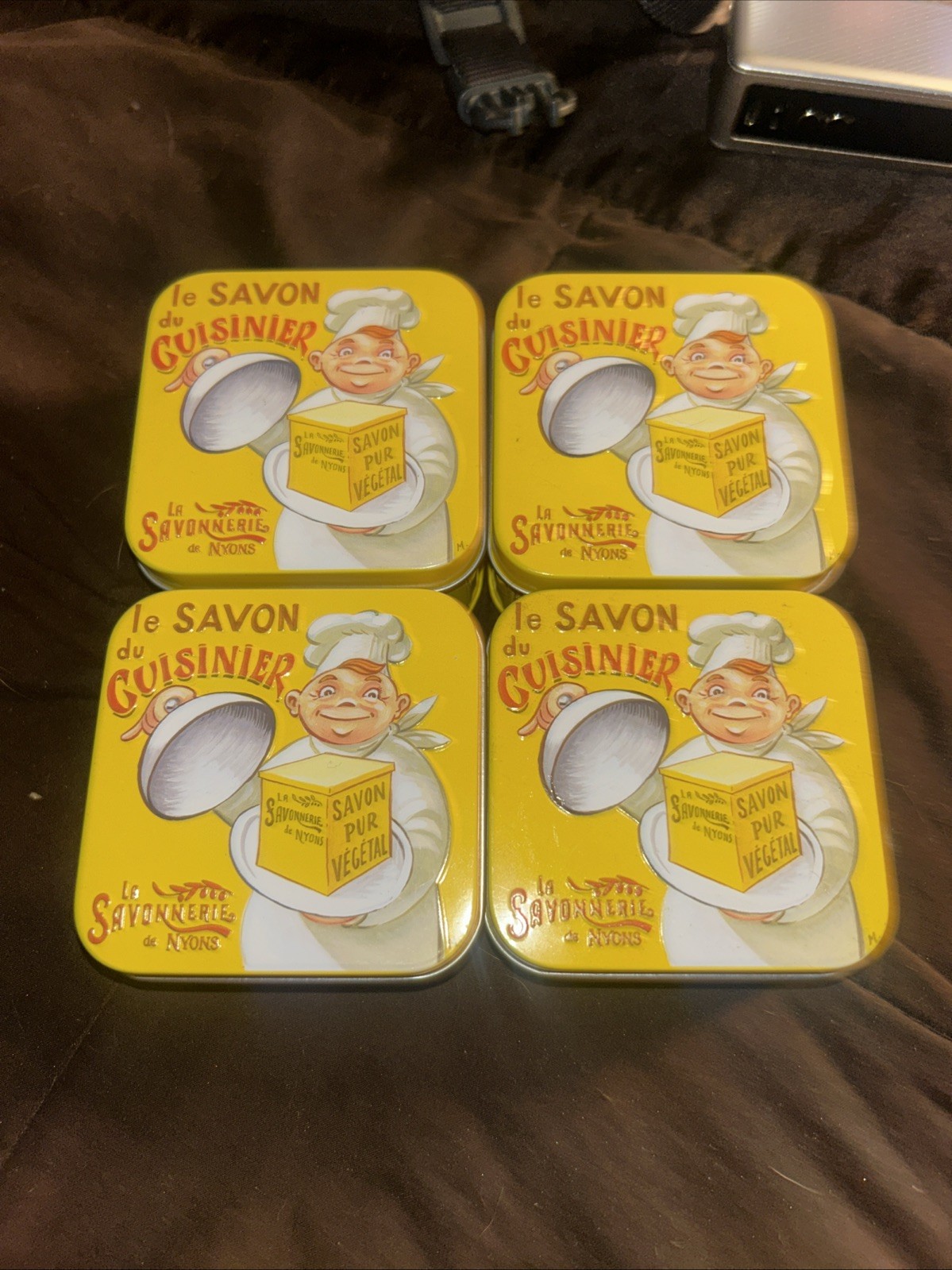 Lot of 4 LA SAVONNERIE De NYONS French Triple Milled Anti Odor Soaps/Tins-3.35oz