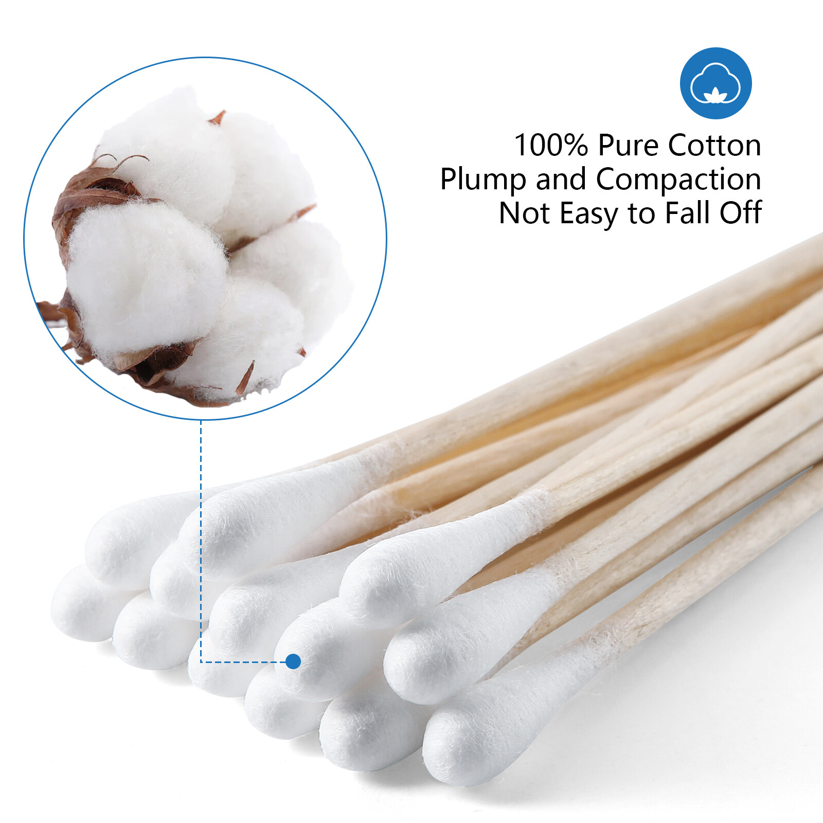 JMU Sterile Cotton Swabs Q-tips 3″ Sterile Wood Shaft Medical Swabs 200pcs/pk