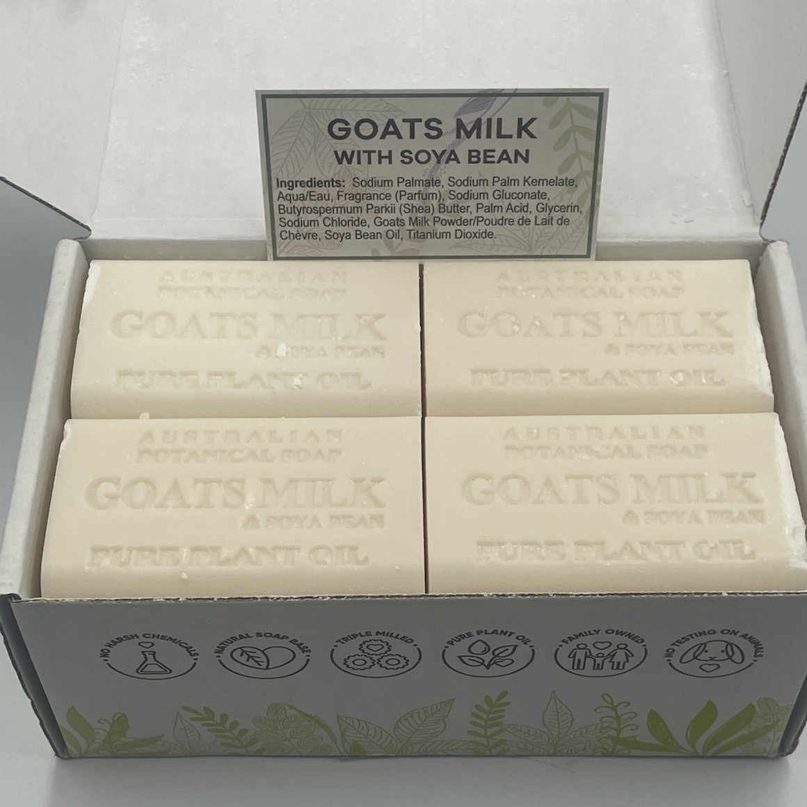 8 bars Australian Botanical Goat’s Milk & Boya Bean Bar Soap 6.8oz/bar **NEW**