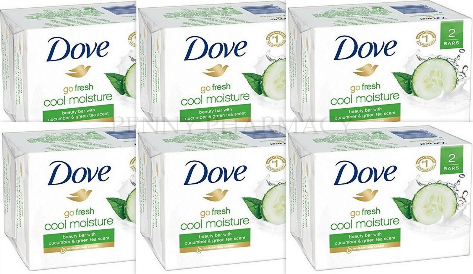 Dove Cool Moisture Cucumber & Green Tea Bar Soap 3.75oz Each Brand New.