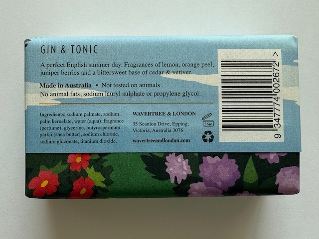 Wavertree & London Gin & Tonic Soap Bar 200 gr 2-Pack New Free Ship