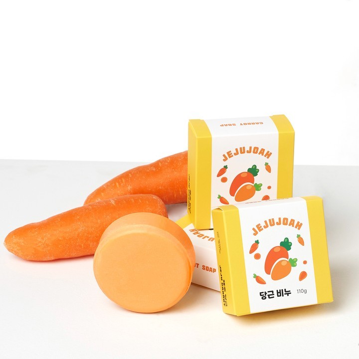 Korean Jeju Carrot Soap 110g Natural Facial Cleansing Bar Skincare New