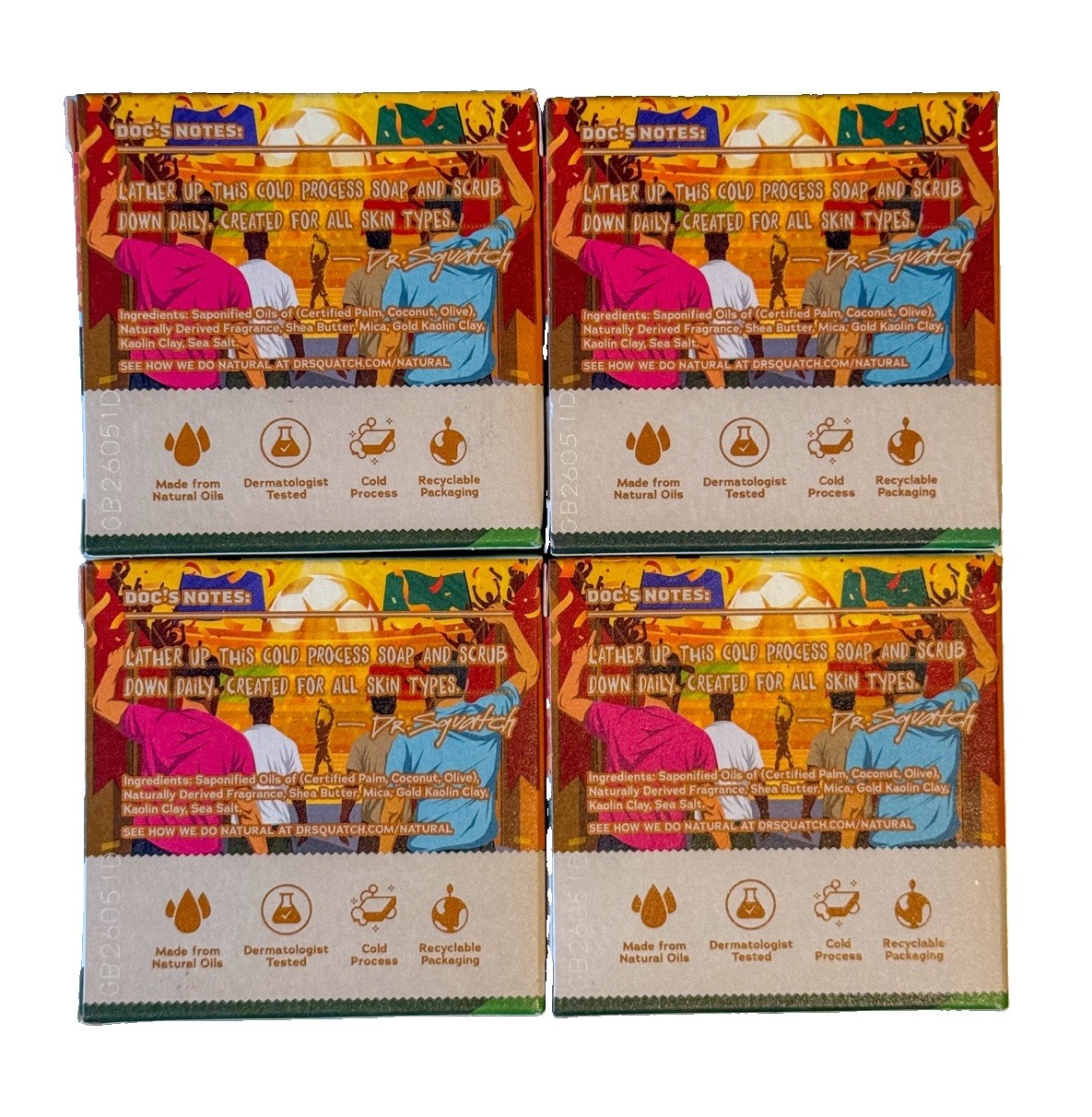 Dr. Squatch Golden Glory Soap (2 Pack) – Limited Edition FIFA Discontinued Bricc