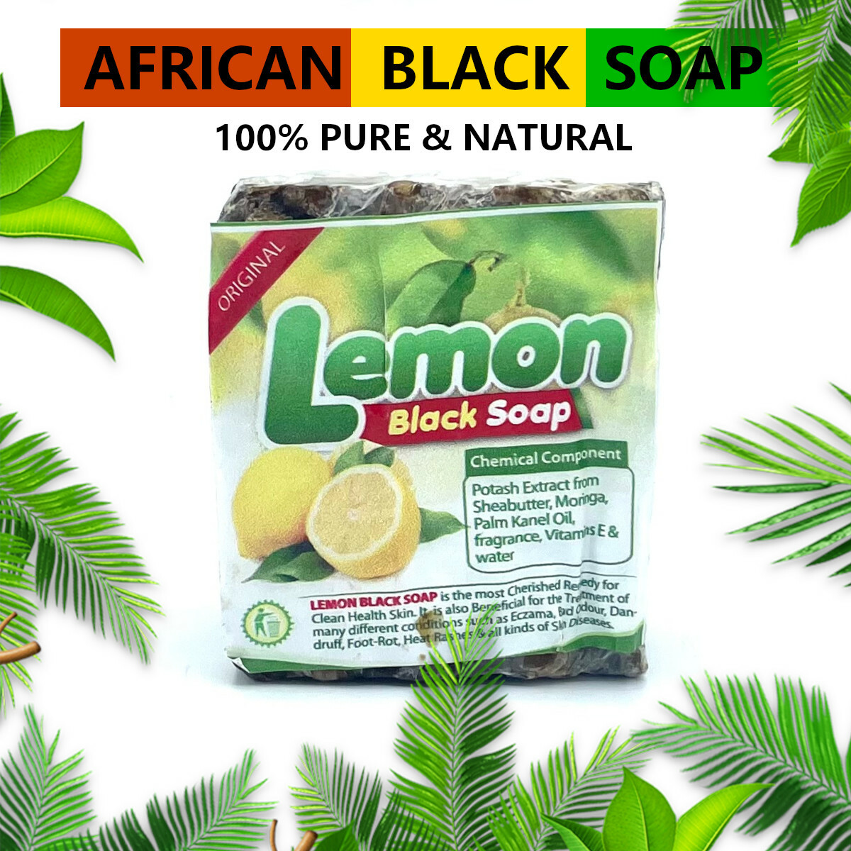 AFRICAN BLACK SOAP Organic Natural GHANA Handmade Premium Quality CHOOSE SIZE