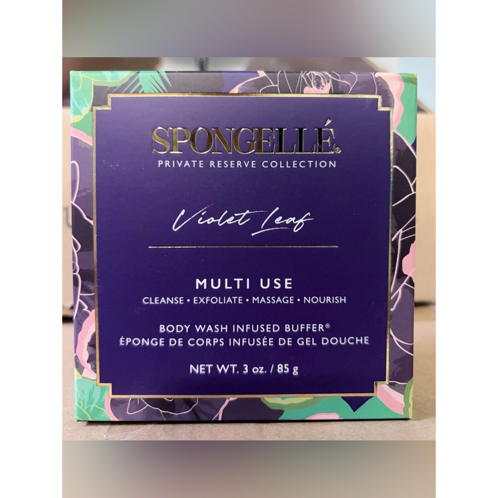 Spongelle Private Reserve Violet Leaf Body Wash Infused Buffer NIB