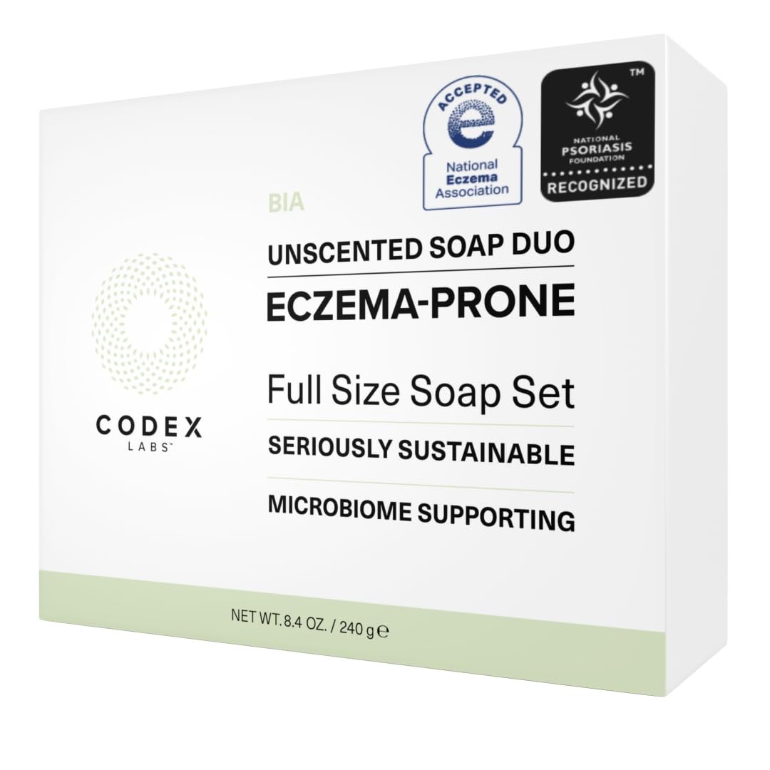 Eczema Soap for Kids & Adults – 2-Pack Unscented Eczema Hand Soap Bars with S…