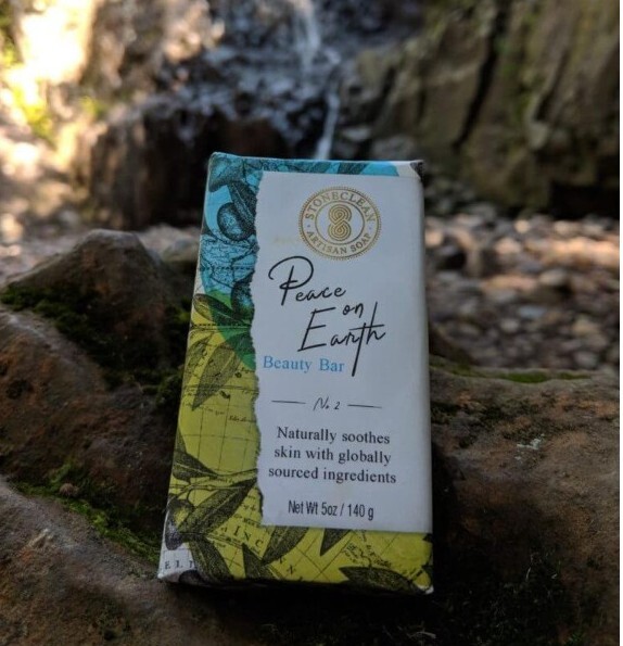 NEW! STONECLEAN Artisan (2-PACK) 5 Oz. Bar ●PEACE ON EARTH● Organic Beauty Soap.