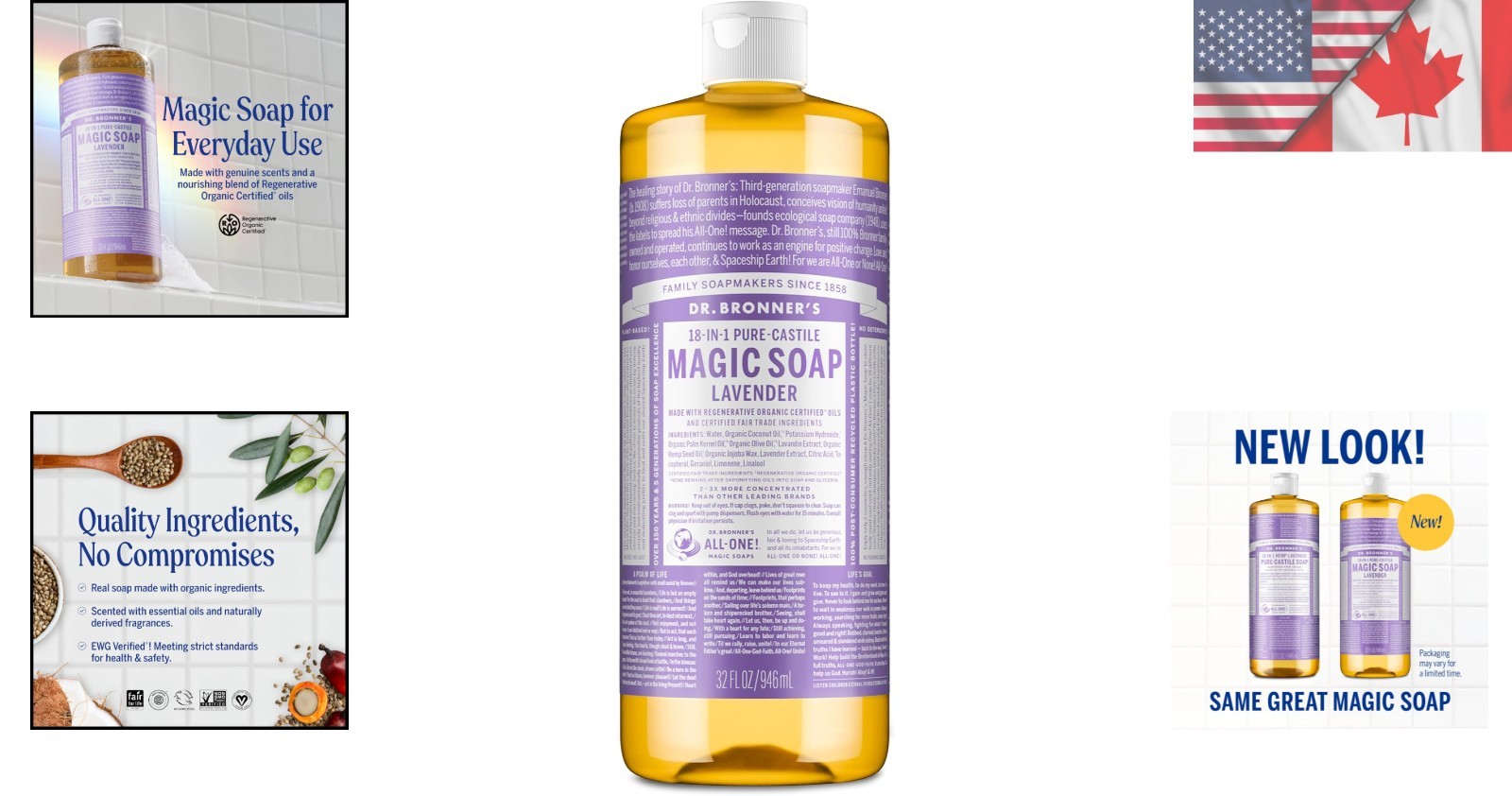 Gentle Lavender Castile Soap – 32 Oz, Organic & , 18 Uses for Home & Body