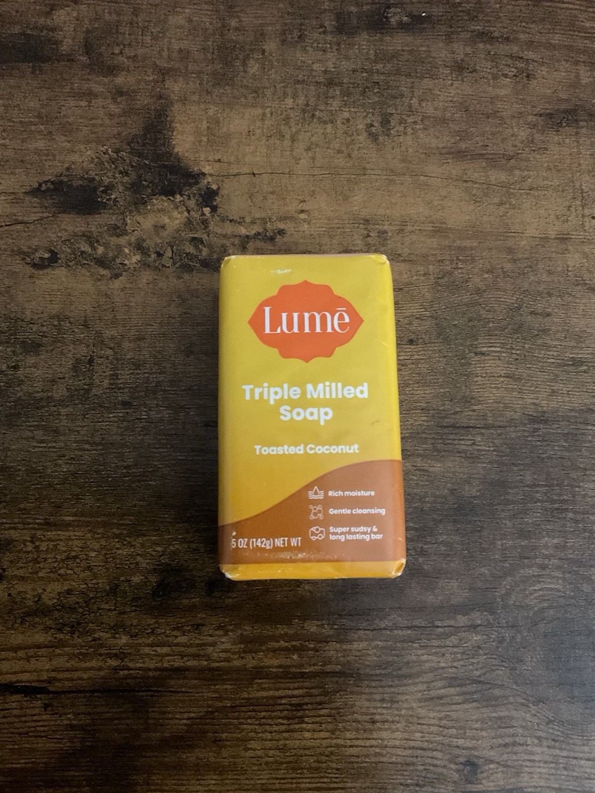 Brand NEW Lume Toasted Coconut Triple Milled Soap 5oz Deodorant Bar SEALED