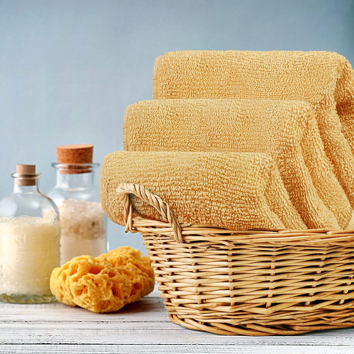Washcloth Towels Set Pack of 12 Towel Premium Cotton 600 GSM 12×12″ Utopia Towel