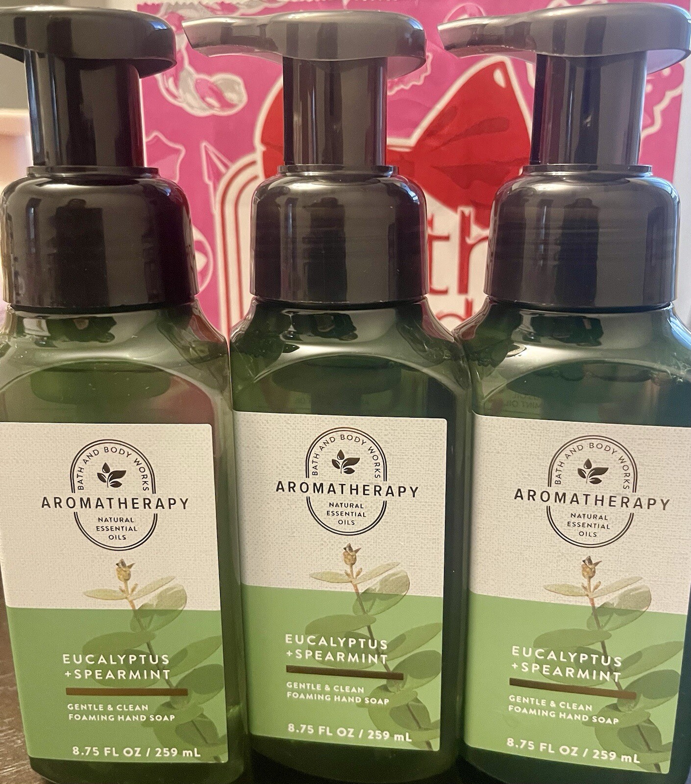 Bath & Body Works Foaming Hand Soap Lot of 3 AROMATHERAPY EUCALYPTUS + SPEARMINT