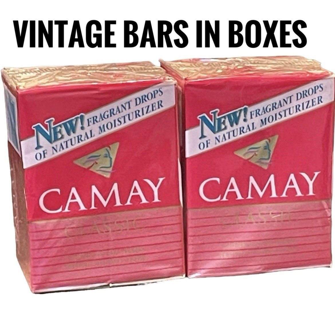 Vintage Camay Soap Pink Classic Fragrance Drops Beauty Large Bars (4.5 Oz) 2 Box