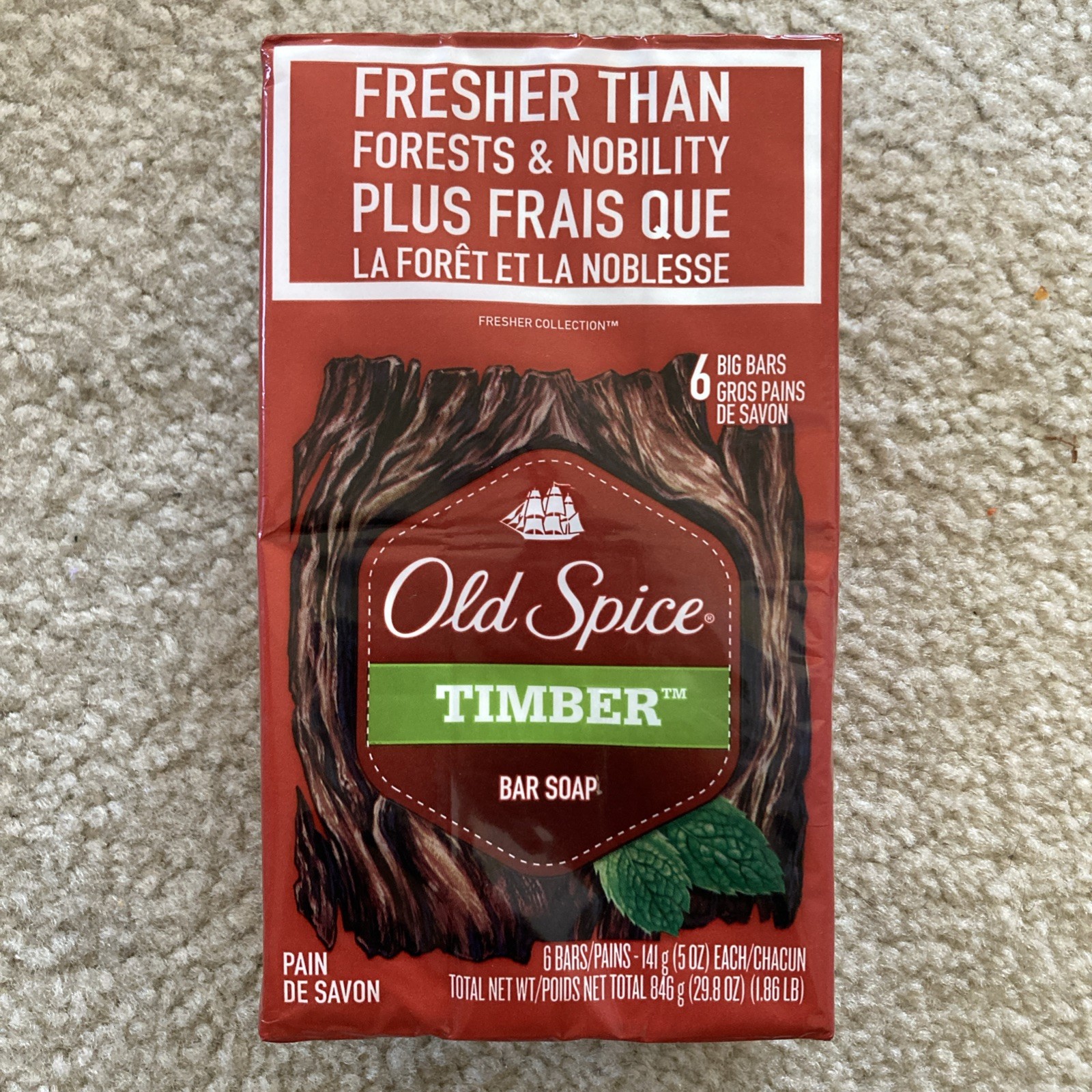 Old Spice Timber Scent 6 5oz Bar Soap Discontinued! RARE NOS!