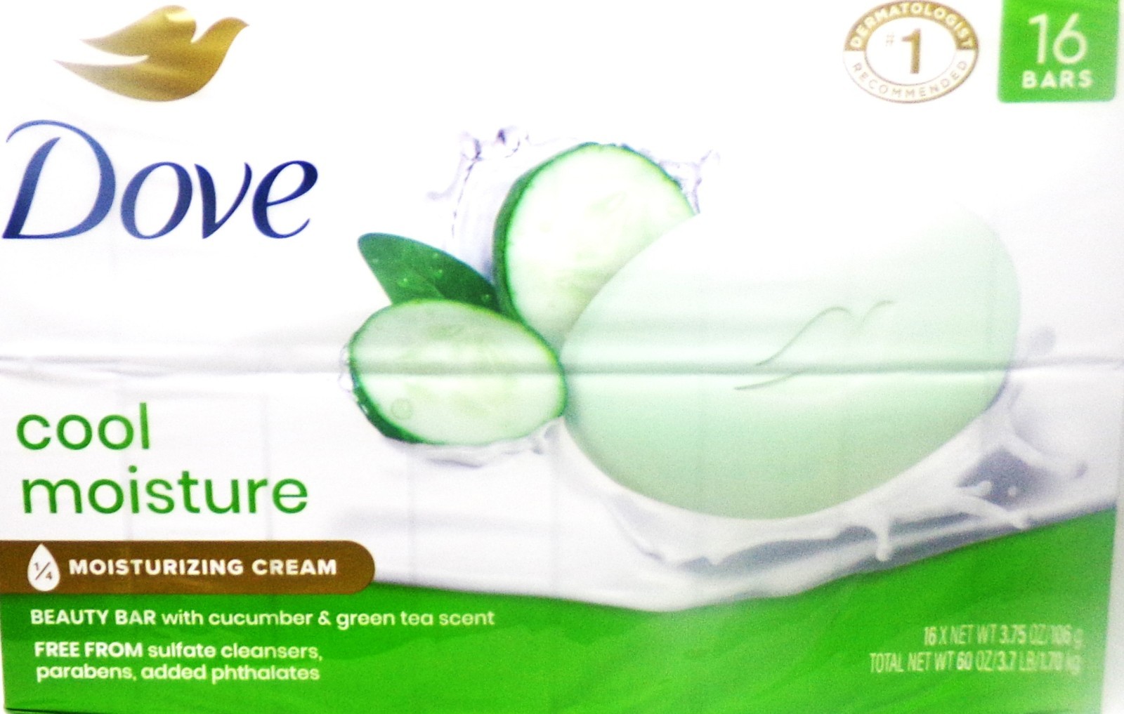 Dove Go Fresh Beauty Bar, Cool Moisture, 3.75 oz., 16 ct. *SKU25-3*