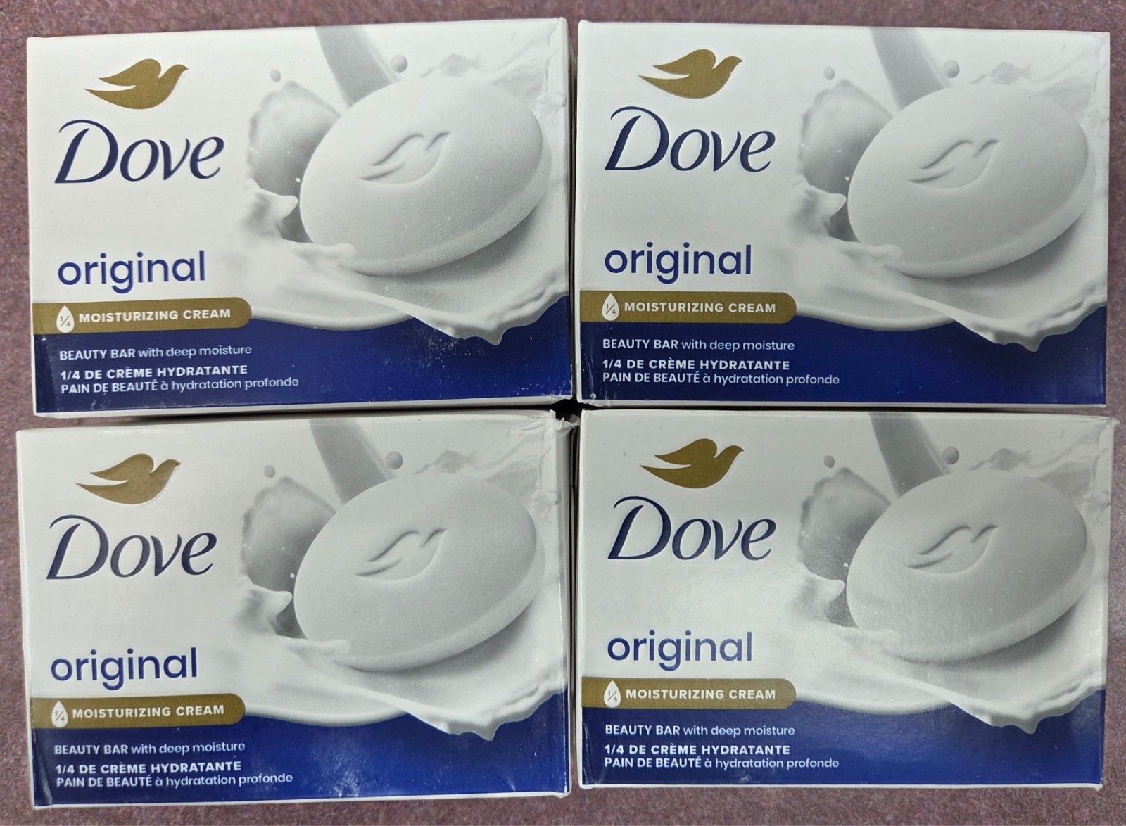 IN HAND ✅ Dove Original Beauty Bar Soap 3.75 oz – 4 Pack Moisturizing Cream NEW