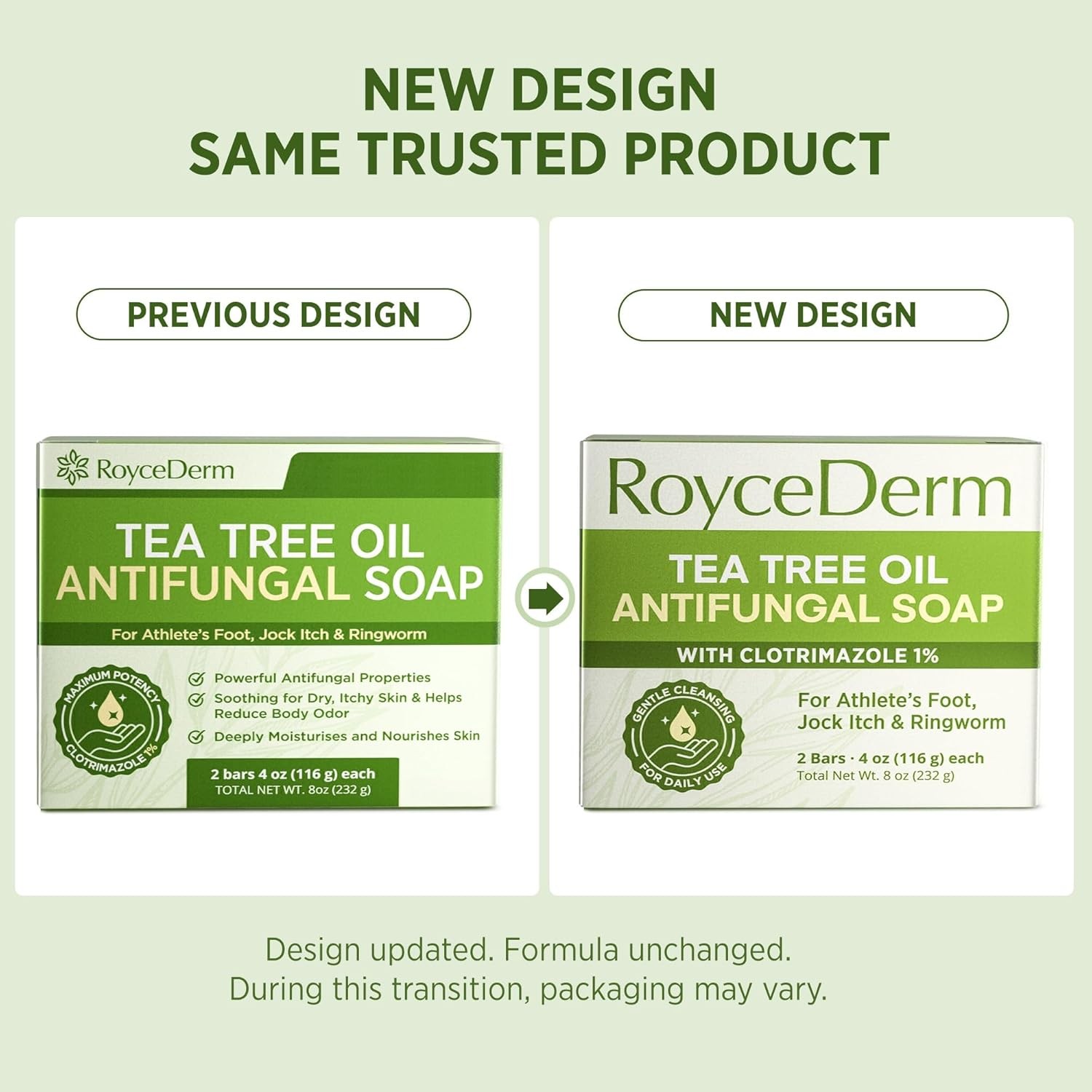 8 Ounce Tea Tree Oil Antifungal Soap Bar for Natural Athletes Foot Fungus