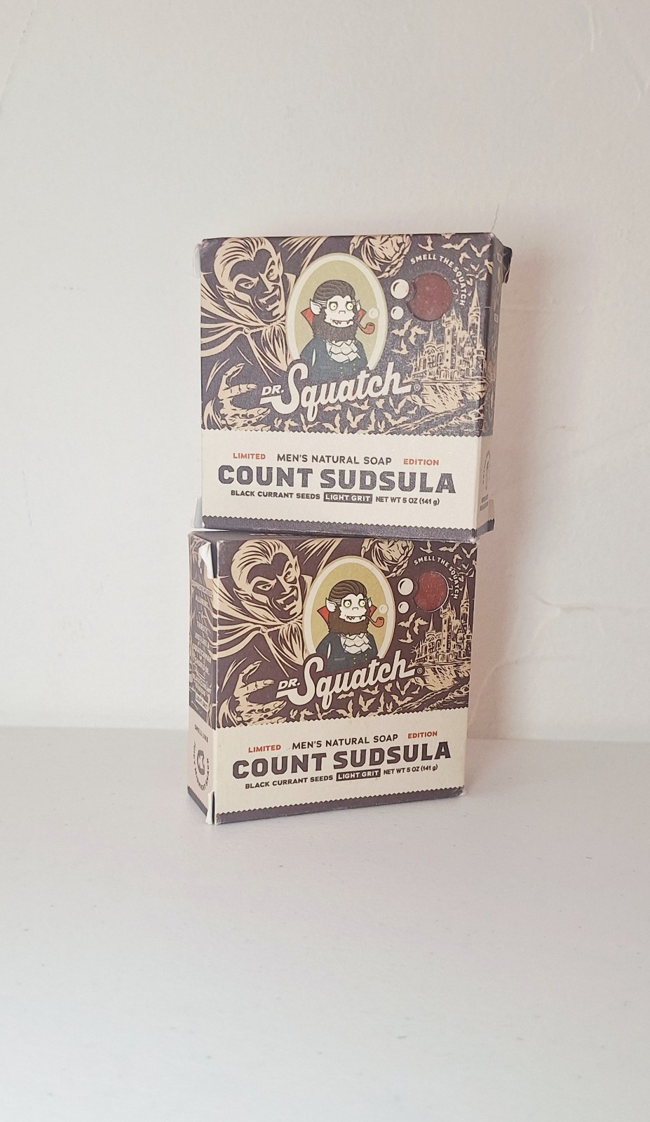 Lot of 2 Limited Ed. Dr. Squatch Count Sudsula Natural Soap Bars Light Grit New