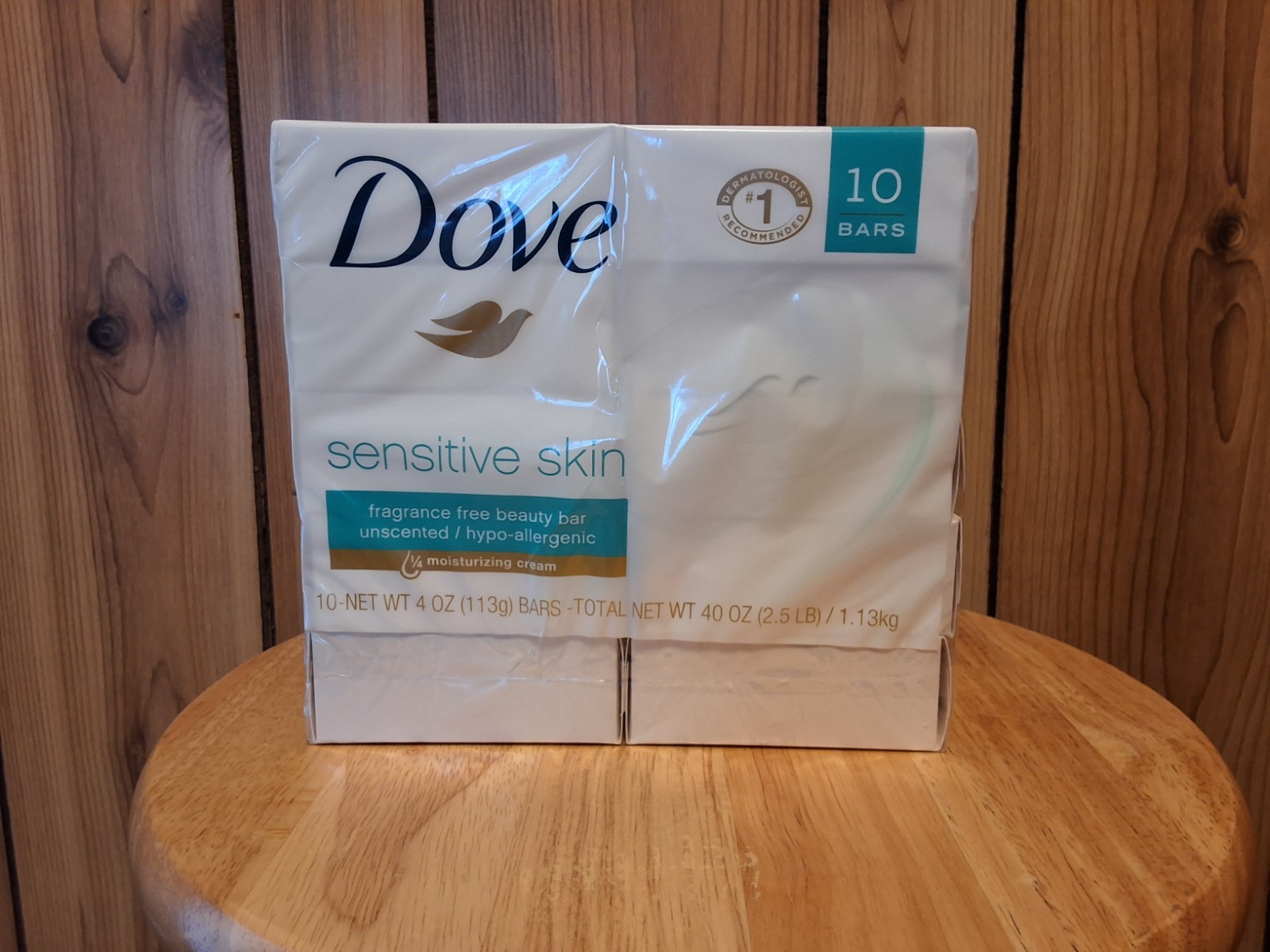 Dove Sensitive Skin Beauty Bar 10 Pack 4oz Fragrance Free BRAND NEW SEALED