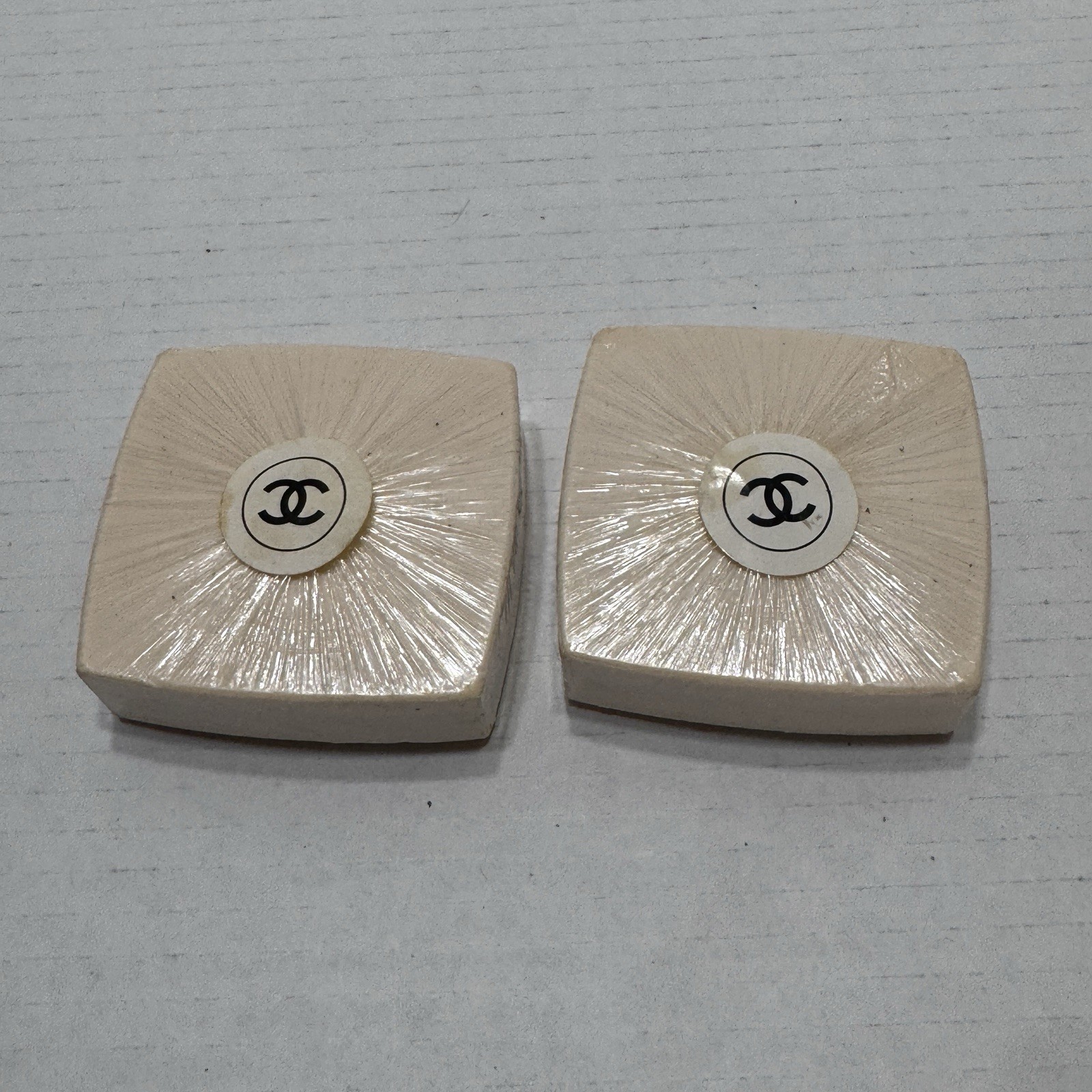 Set Of 2 Chanel No.5 Savon Bath Body Soap 150g Sealed Square Cream Color Vtg