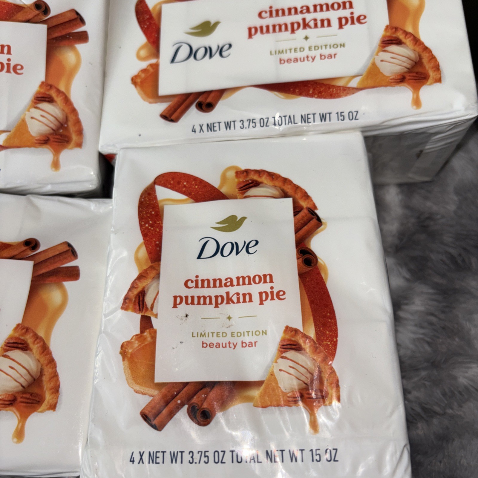 4 Pk (16bars) Dove Cinnamon Pumpkin Pie Beauty Bar Soap 3.75 oz Limited Edition