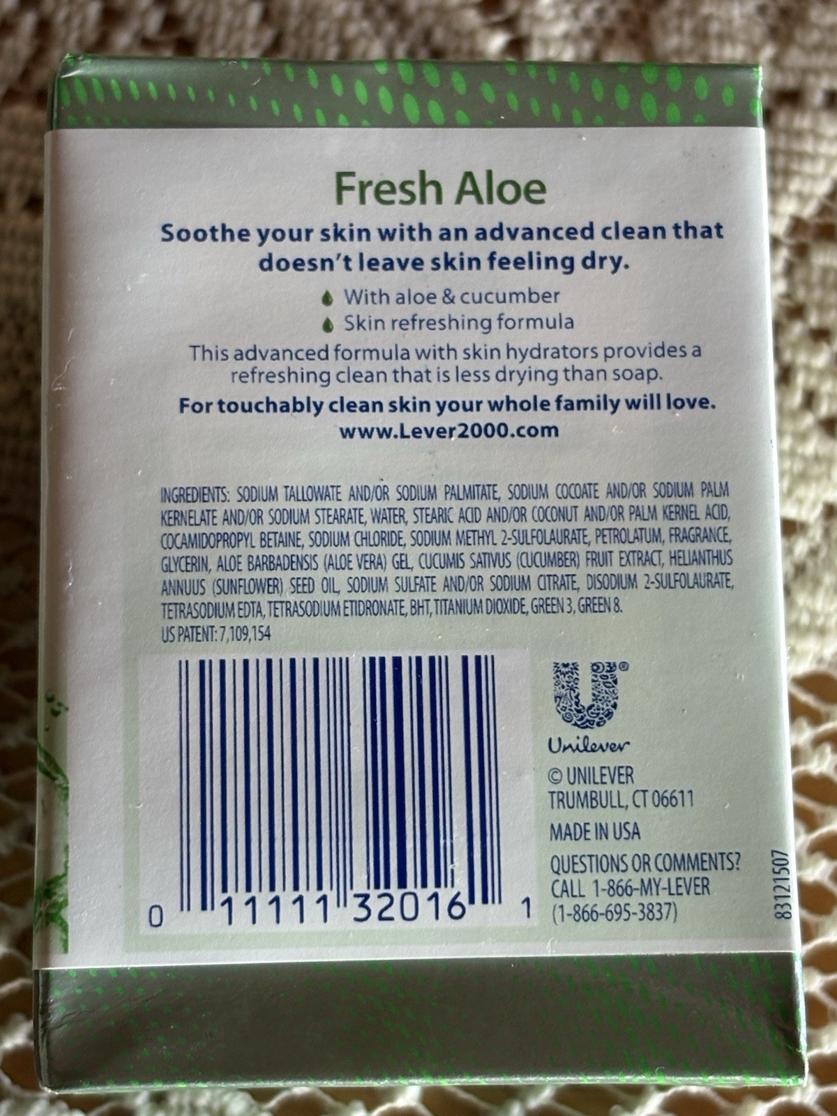 4 Lever 2000 Soap Bar Fresh Aloe Crisp Cucumber Aloe Glycerin 4.5oz Discontinued