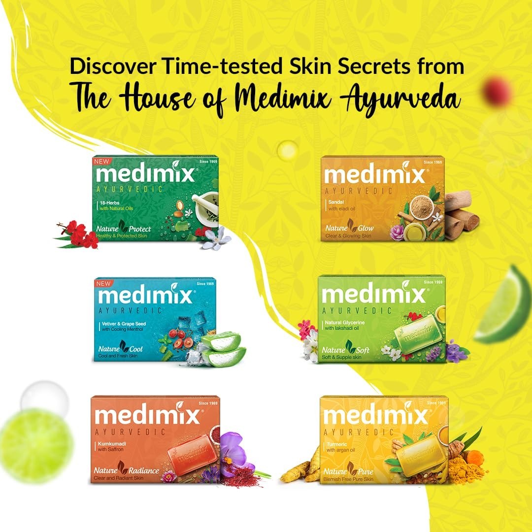 Medimix Ayurvedic Lime Moringa Soap 125g x 5 Pack Herbal Vegan Bathing Bar