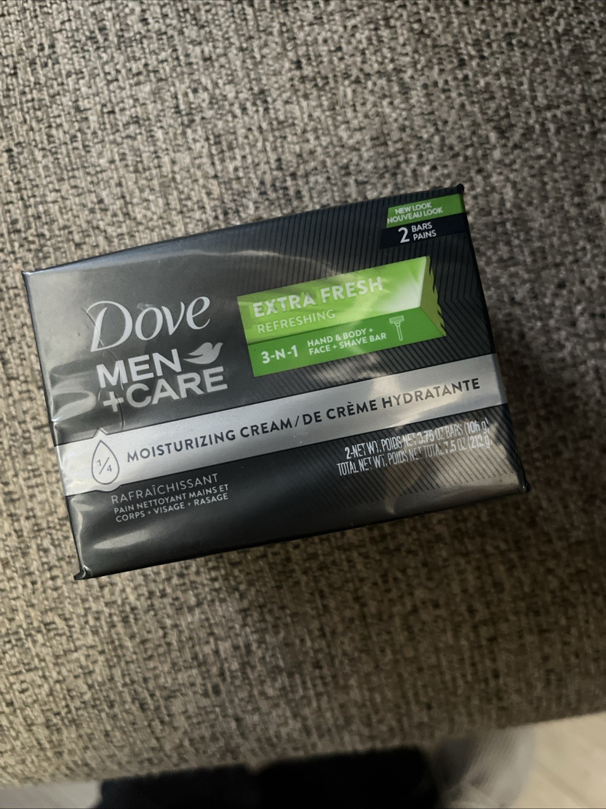 Dove Men+Care Extra Fresh Body and Face Bar 3.75oz X 2 Bars Of Soap