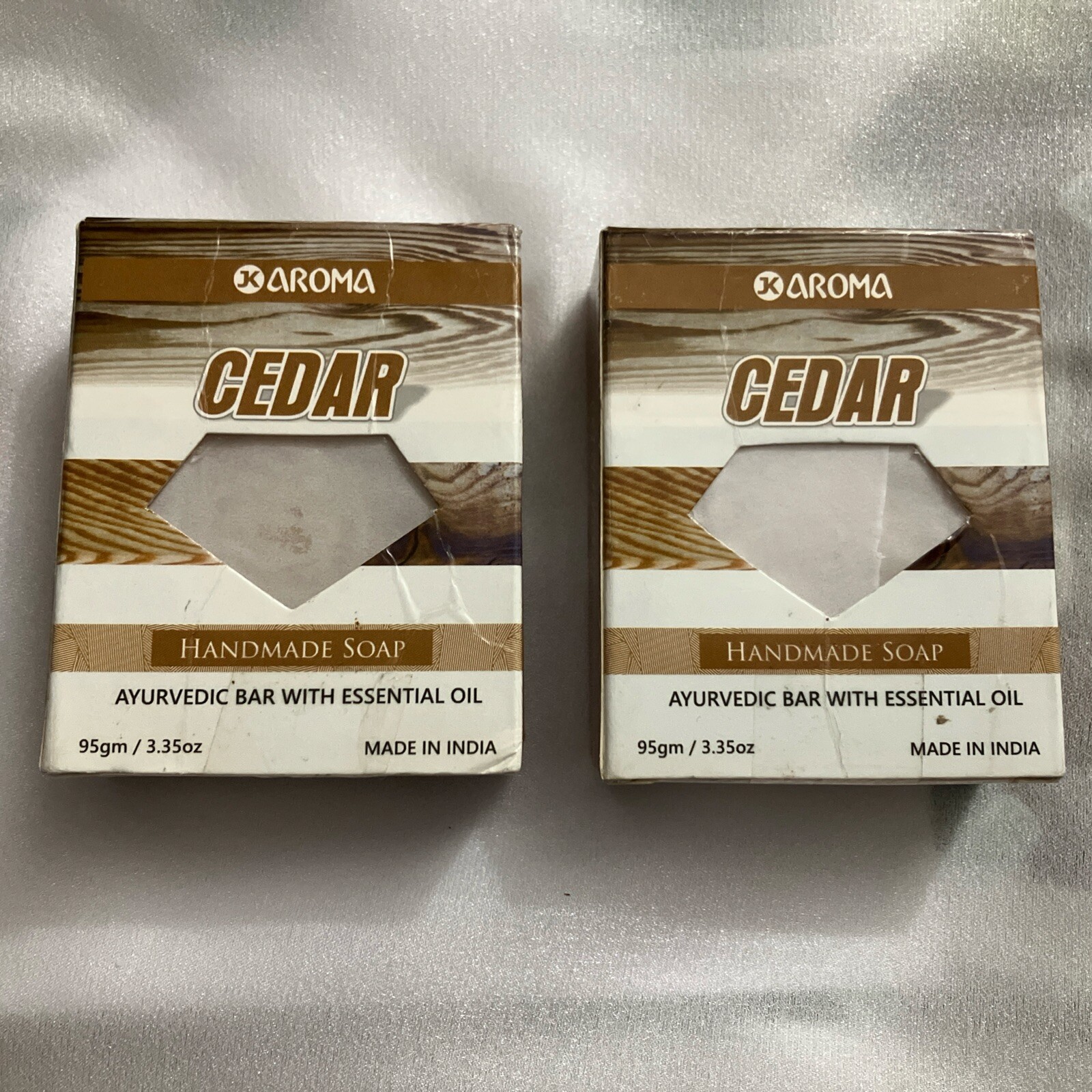 JK Aroma Soap Handmade Soap Cedar Scented RARE! 95 Gmail/3.35 oz. Bars X2