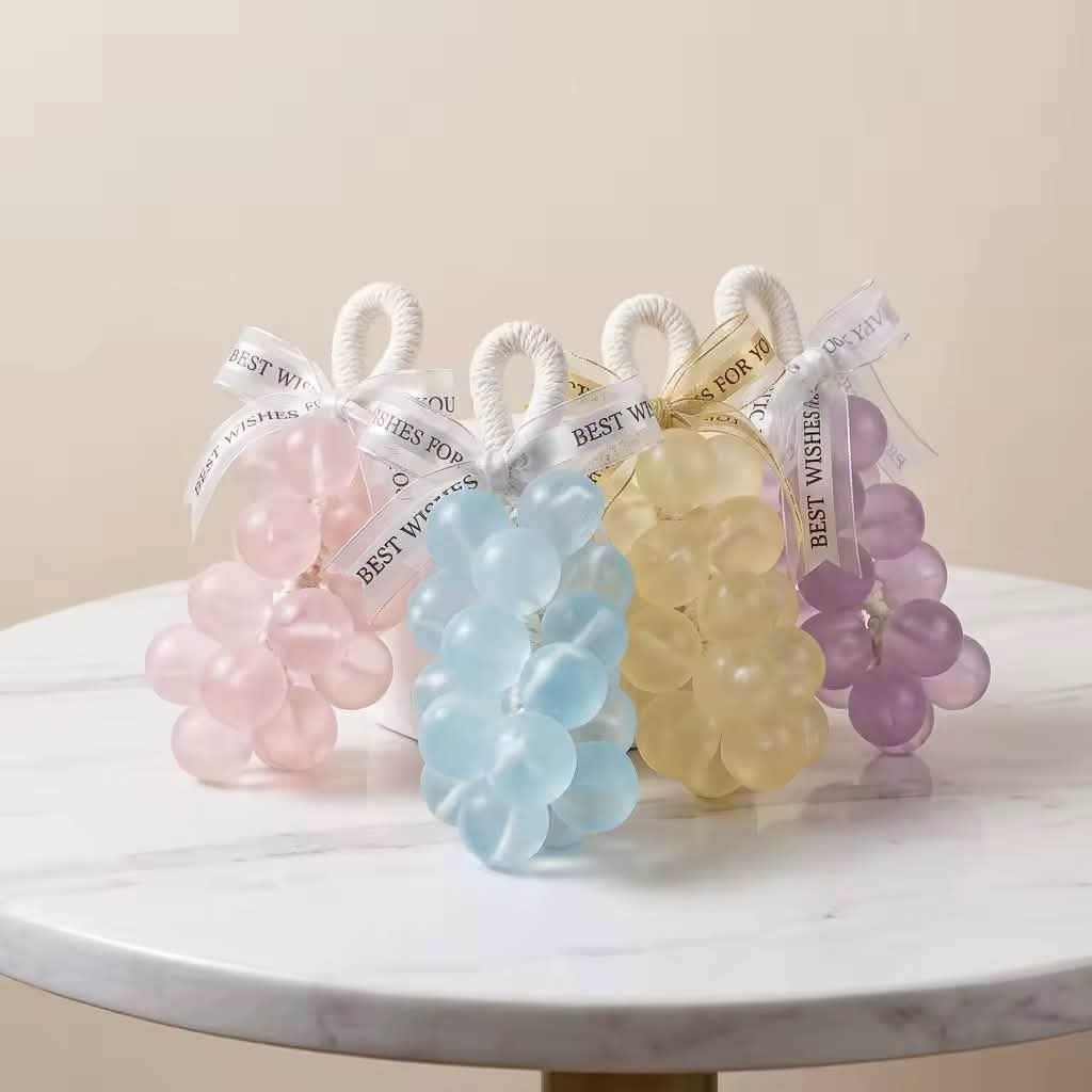 Handmade Pink Grape Cluster Soap on a Rope – Moisturizing Luxury Bath Bar