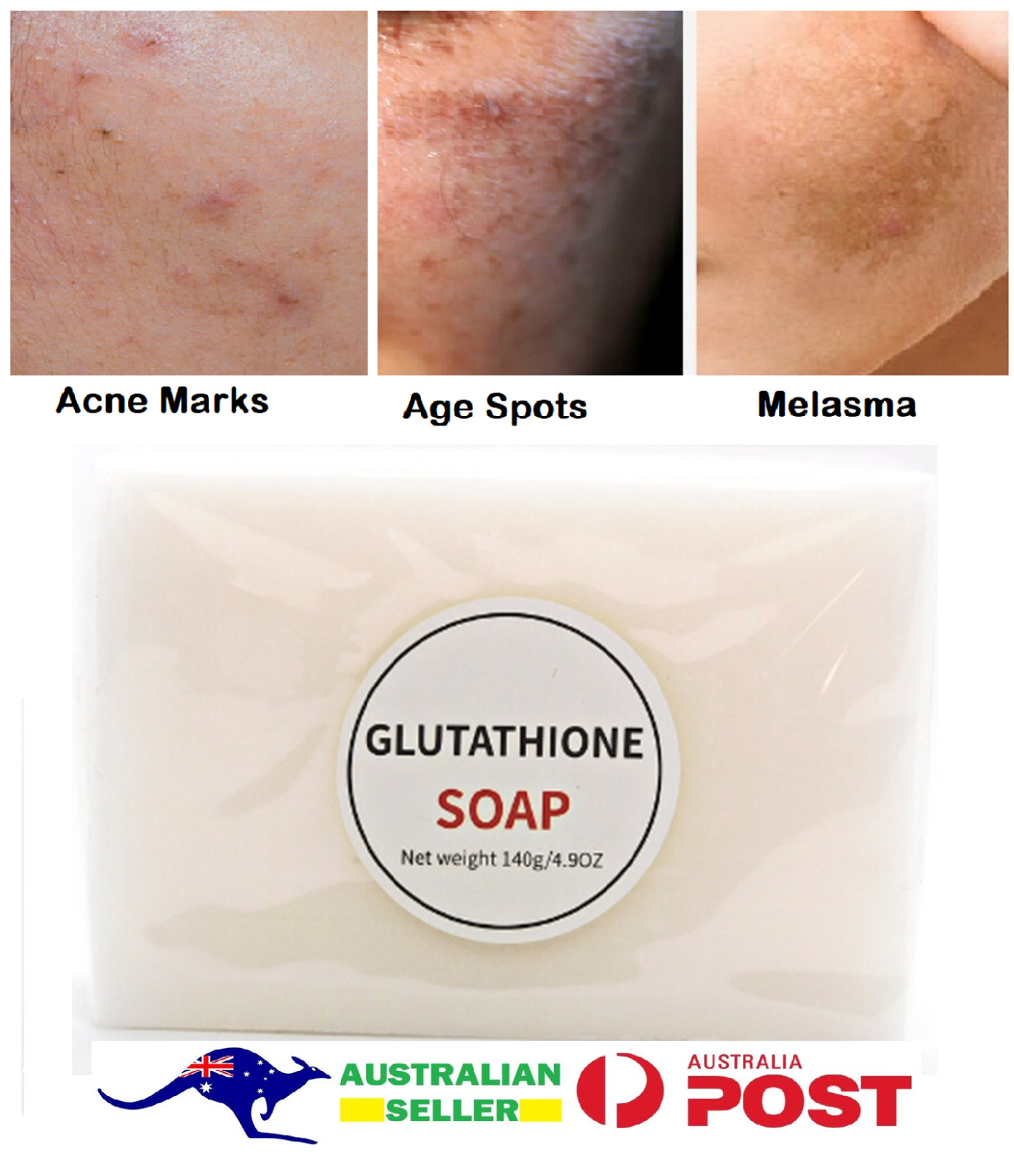 2x Glutathione Soap Face Body Whitening & Lighten Skin Care Facial Soap 140g