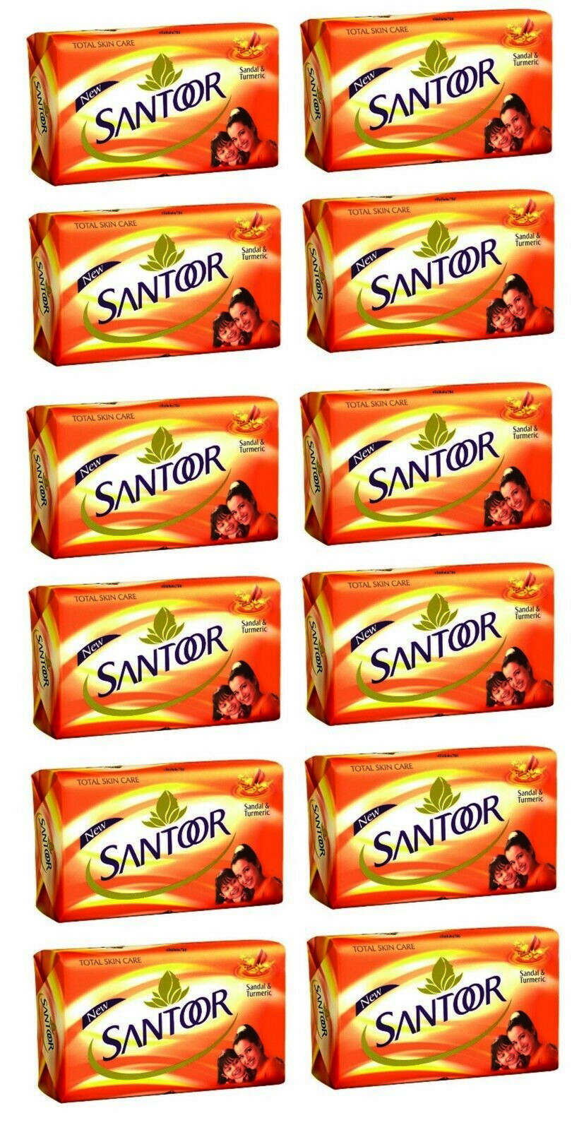12x100g Santoor Sandal and Turmeric Soap Free Shipping