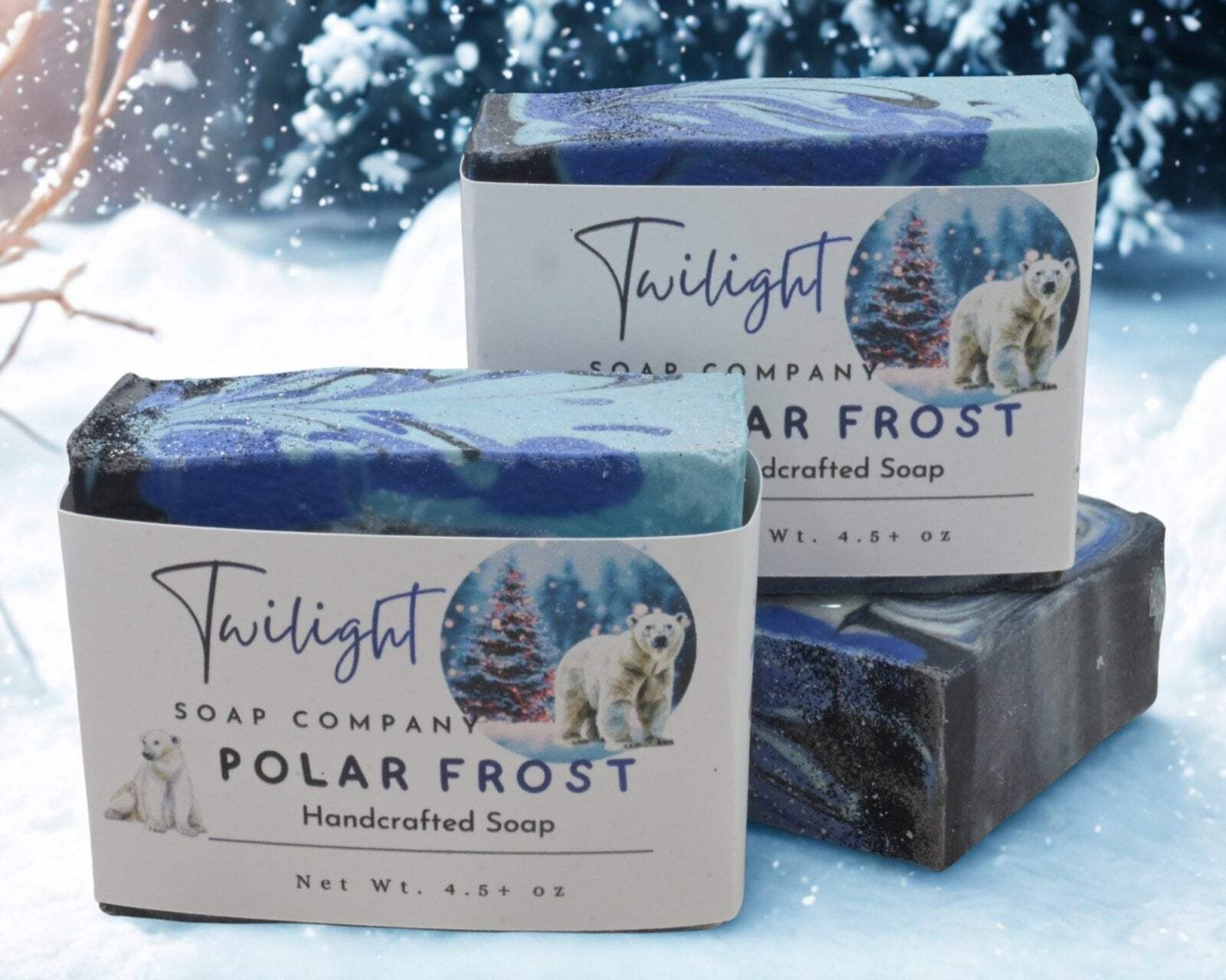 Polar Frost Winter Soap – Aloe Vera, Shea Butter, Charcoal, Artisan Blue & Black