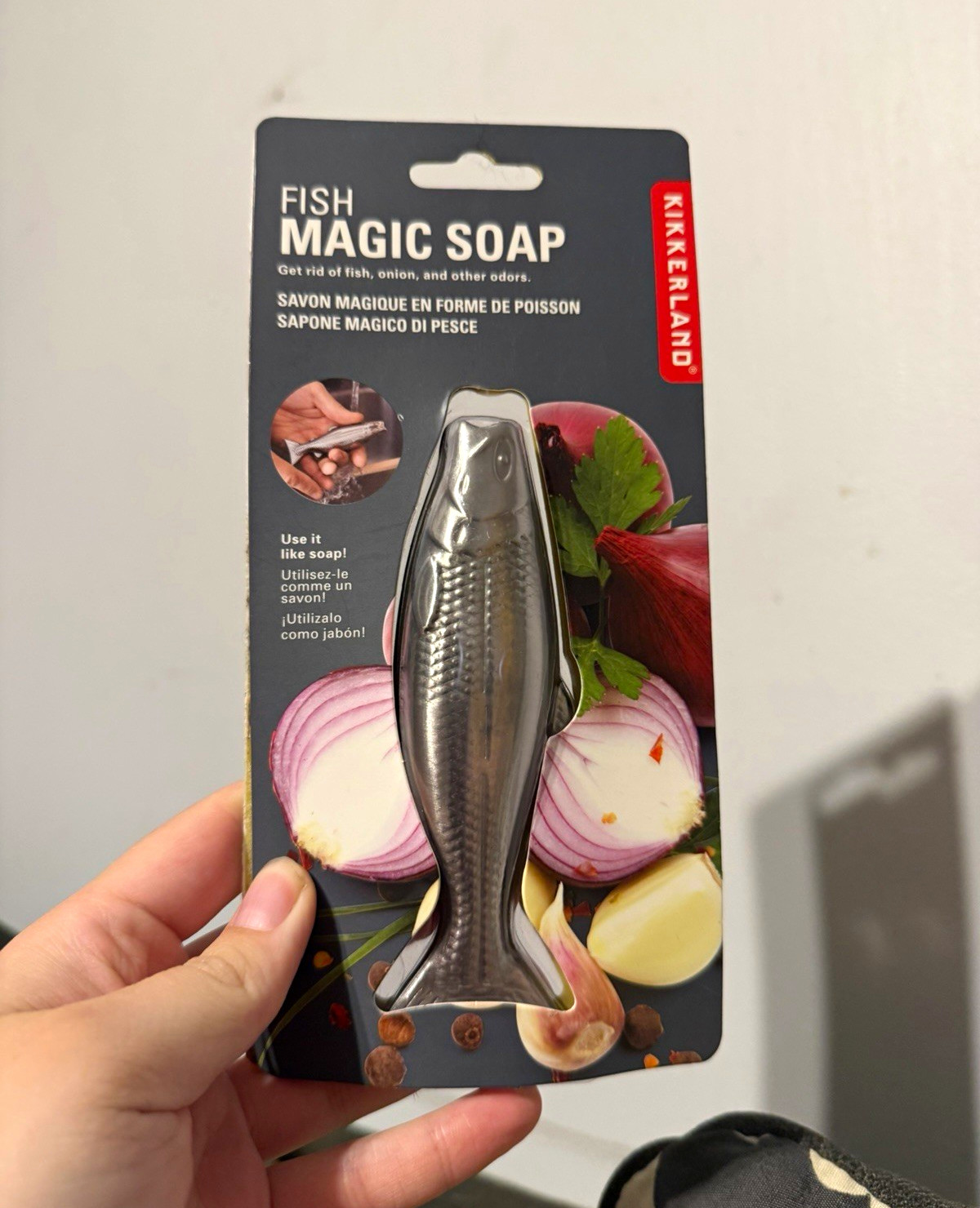 Kikkerland Fish Magic Silver Fish-Shaped Body Bar Soap for Hands