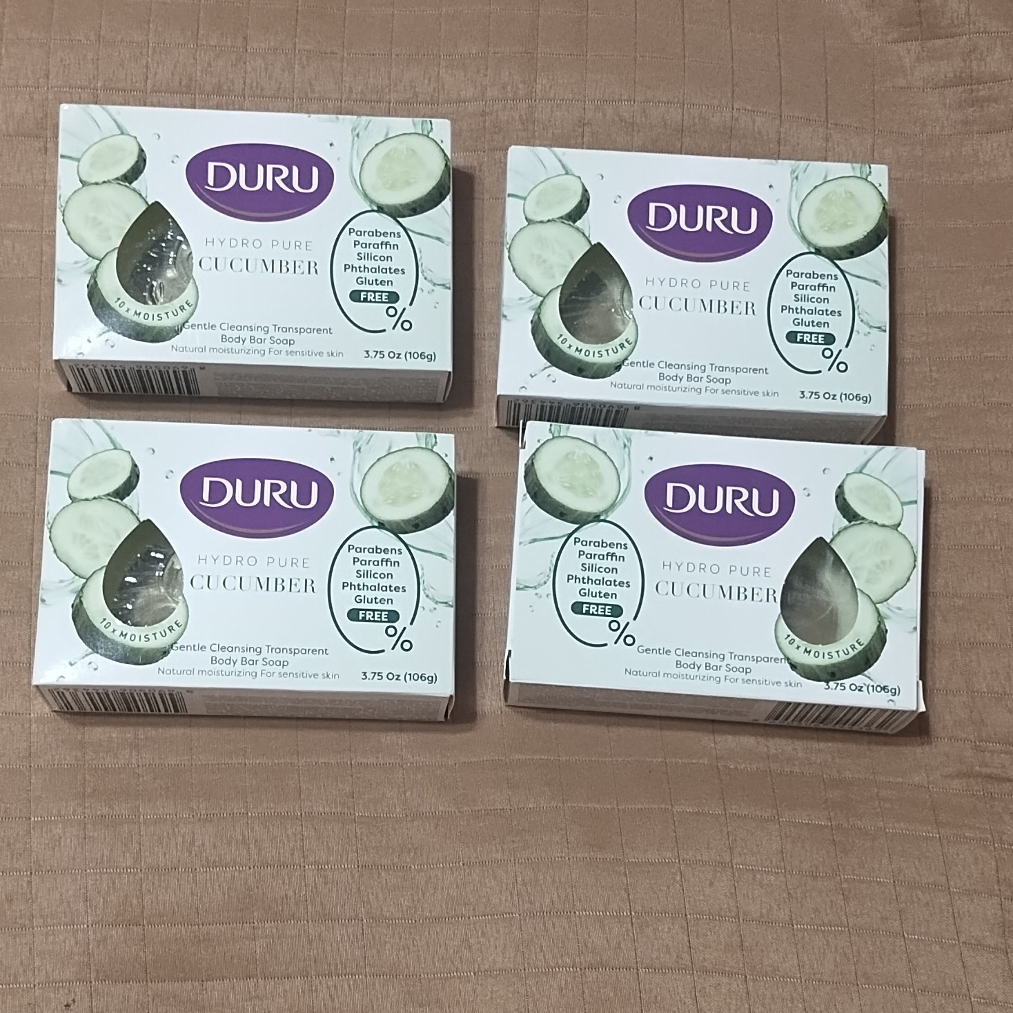Duru Hydro Pure Cucumber Body Bar Soap Lot of 4 3.75oz