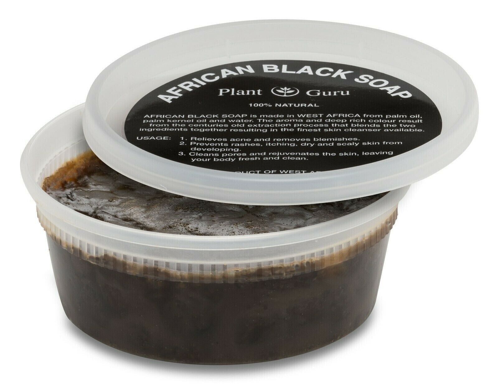 Raw African Black Soap Paste 100% Pure Natural Organic Body Wash 8 oz.