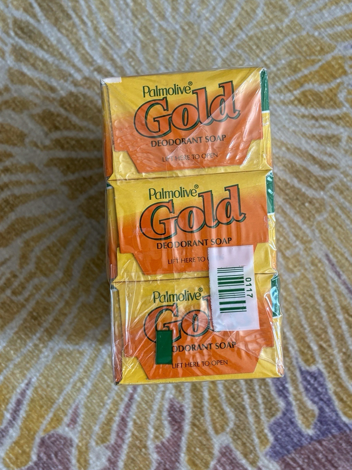 NEW SEALED Palmolive GOLD Deodorant Soap Three 4oz Bars Discontinued Made In USA