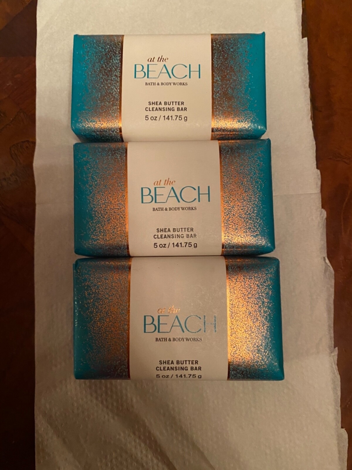 Bath & Body Works LOT OF 3 AT THE BEACH Shea Butter Cleansing Bars Of Soap