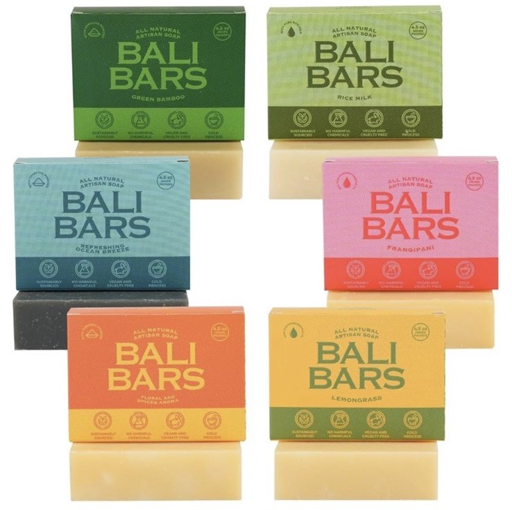 Bali Bars Natural Soap Bar For Men and Women Dry Sensitive Skin