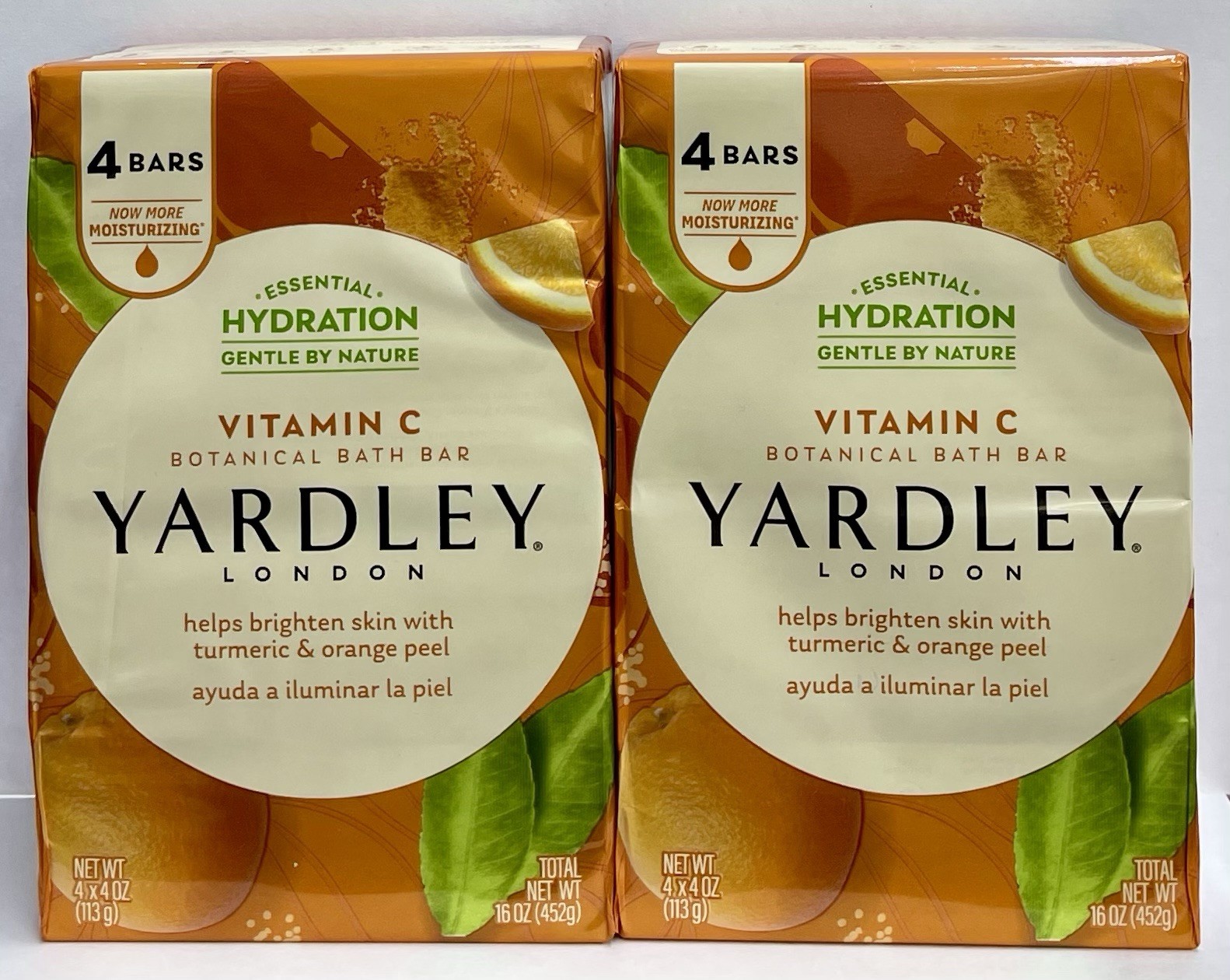 8 Pcs YARDLEY LONDON Bath Bar Soap,Turmeric & Orange Peel Vitamin C 4 oz