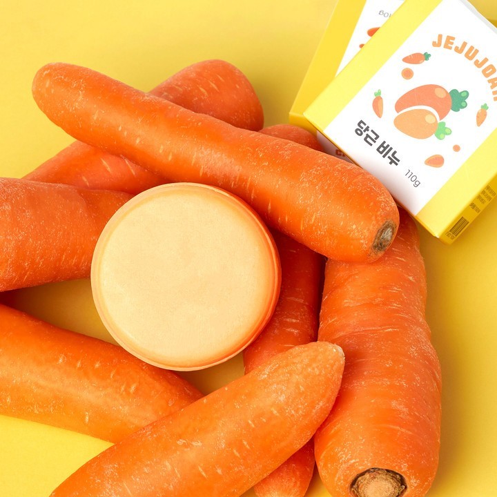 Korean Jeju Carrot Soap 110g Natural Facial Cleansing Bar Skincare New