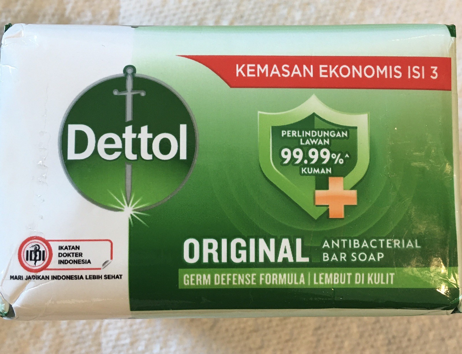 Dettol Original – Antibacterial Bar Soap Germ Defense Formula 3 Pk Exp: 11/2027