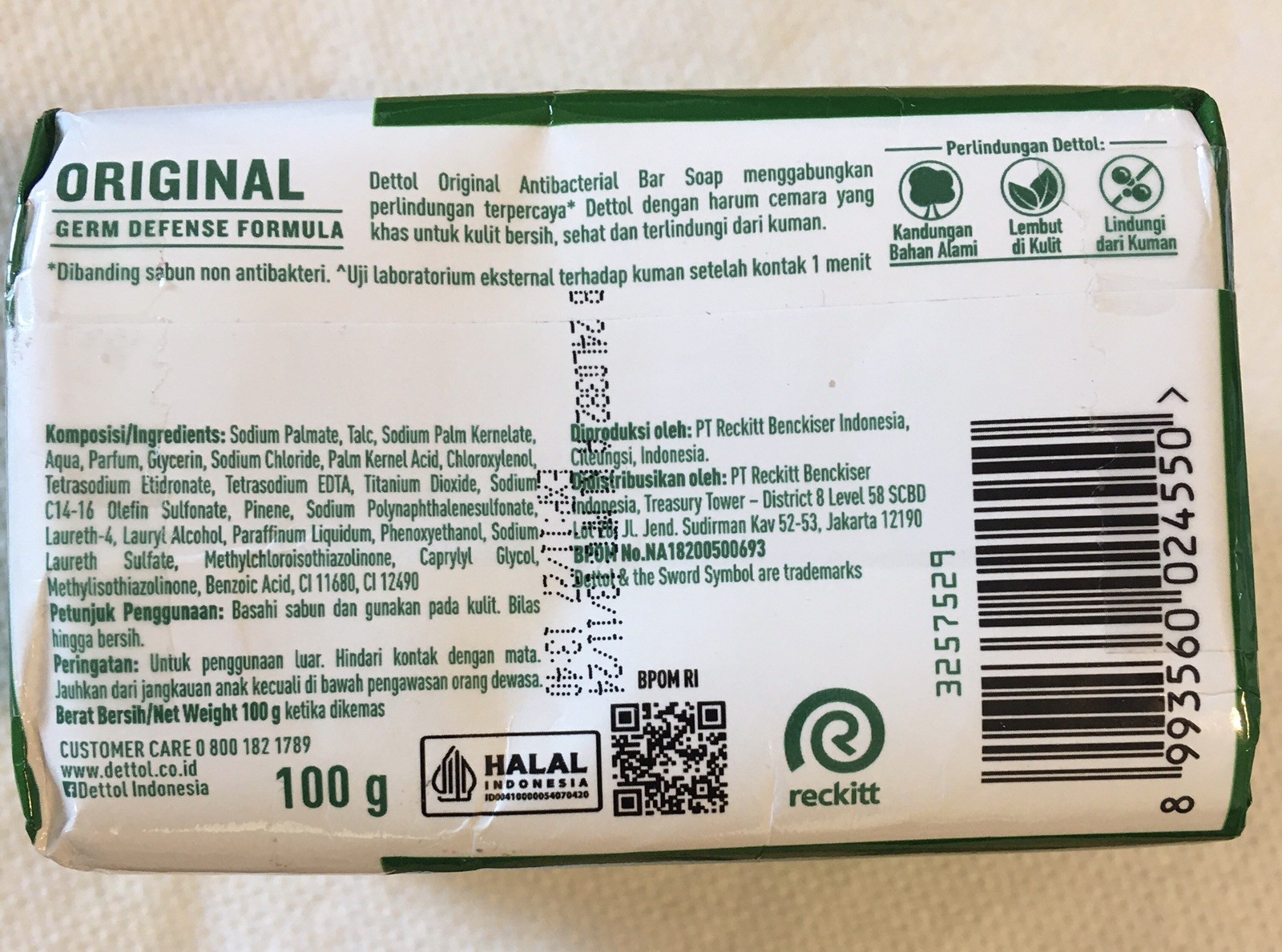 Dettol Original – Antibacterial Bar Soap Germ Defense Formula 3 Pk Exp: 11/2027