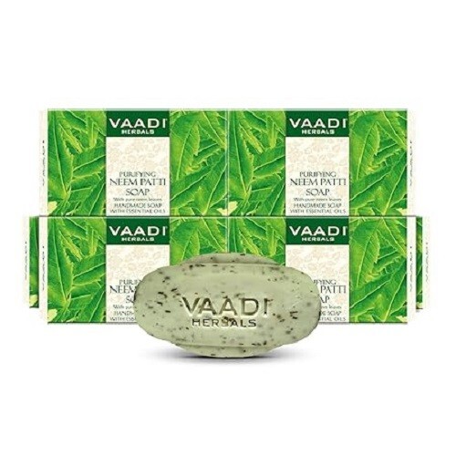 Vaadi Herbals Neem Patti Soap, Pure Neem Leaves, 75gms x 6