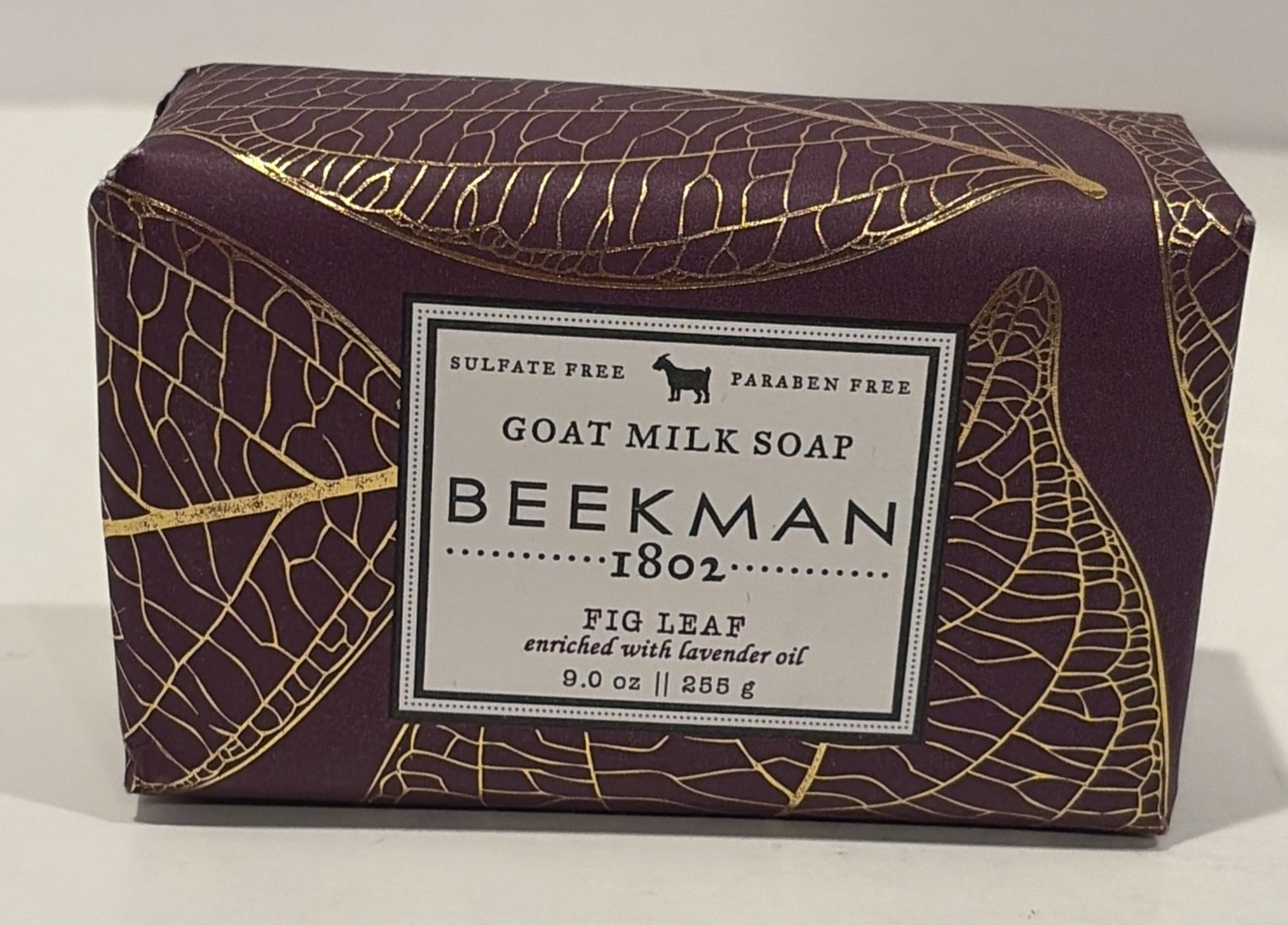 Beekman 1802 Fig Leaf Goat Milk Bar Soap 9oz Full Size Lavender Oil New